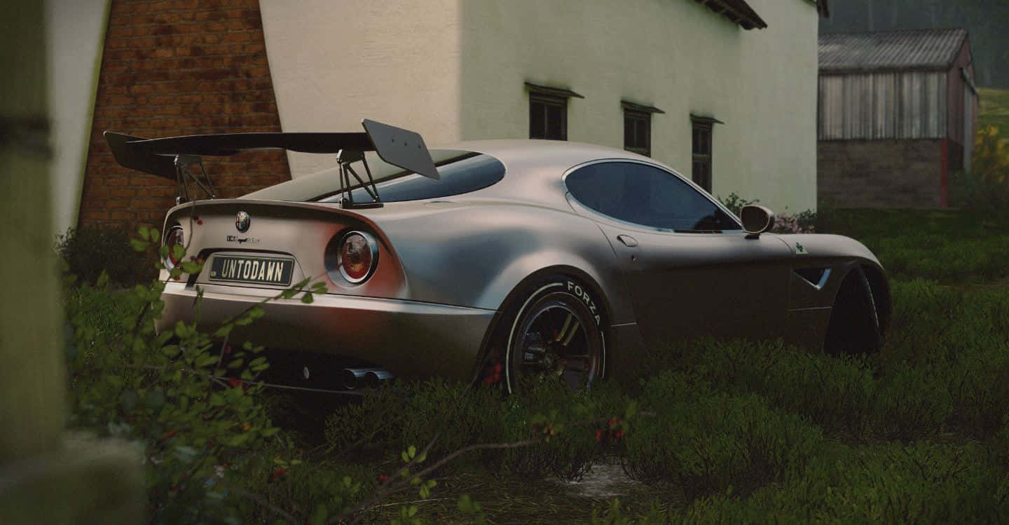 Alfa Romeo 8C Competizione, silver, large rear wing, HD Desktop Wallpaper