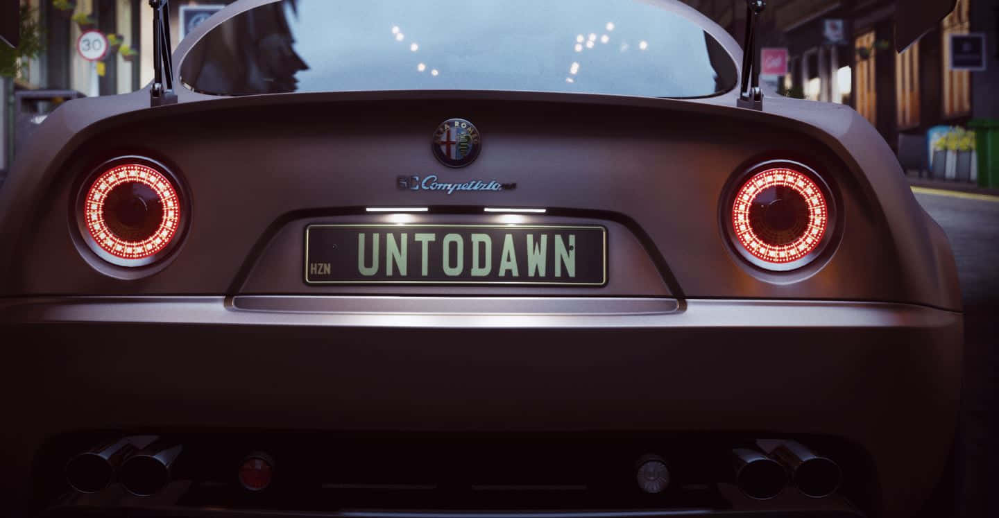 Alfa Romeo 8C Competizione, dark brown, glowing red circular taillights, HD Desktop Wallpaper
