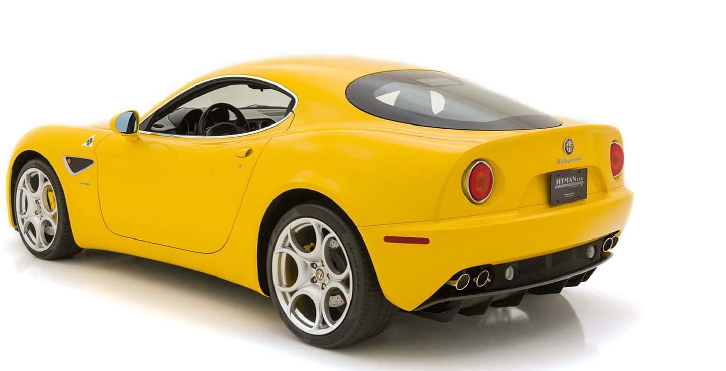 Alfa Romeo 8c Competizione, vibrant yellow, studio shot, HD Desktop Wallpaper
