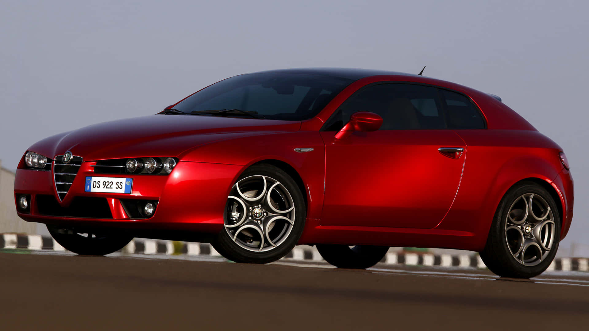Alfa Romeo Brera, glossy red, racetrack, Full HD Desktop Wallpaper