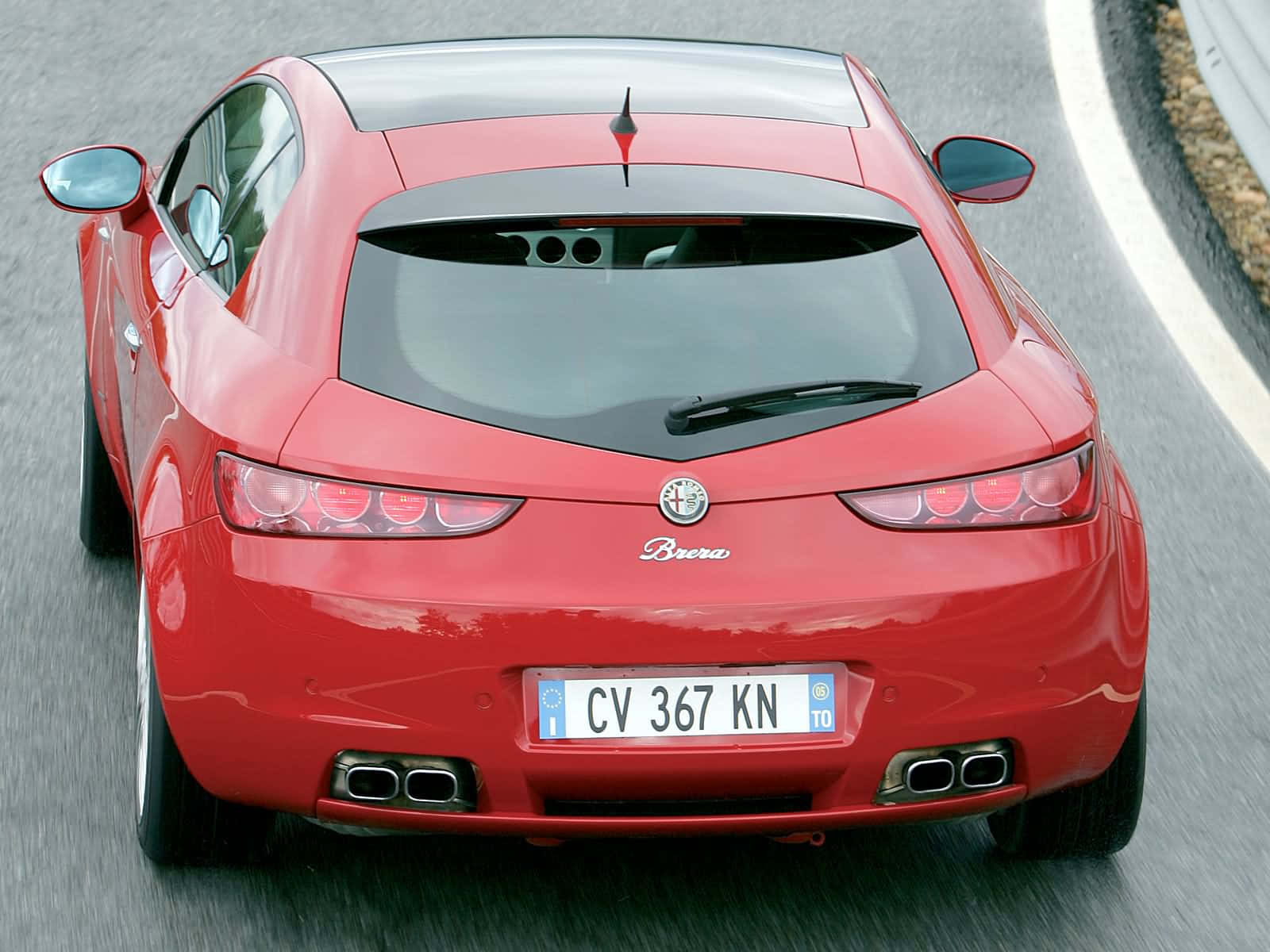 Alfa Romeo Brera, vibrant red, winding asphalt road, HD Desktop Wallpaper
