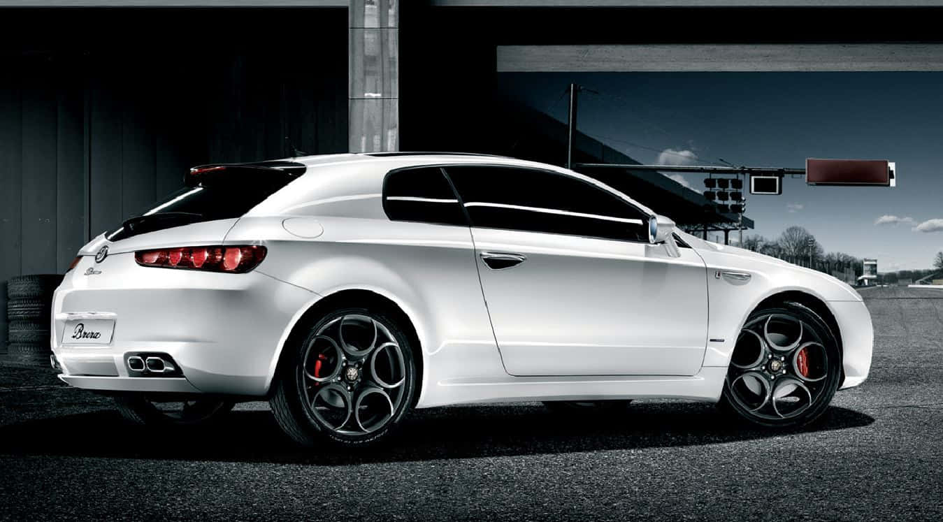 Alfa Romeo Brera, white, asphalt track, HD Desktop Wallpaper