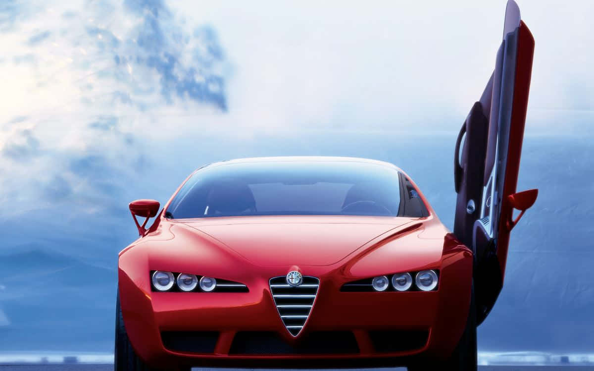 Alfa Romeo Brera, red, gull-wing door, SD Desktop Wallpaper