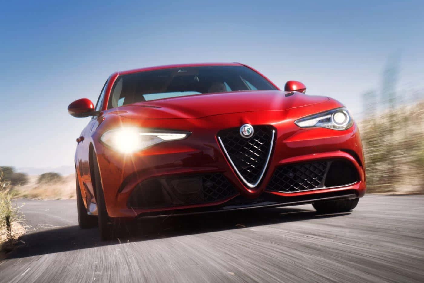 Alfa Romeo Giulia, 1400 x 935, vibrant red, HD Desktop Wallpaper