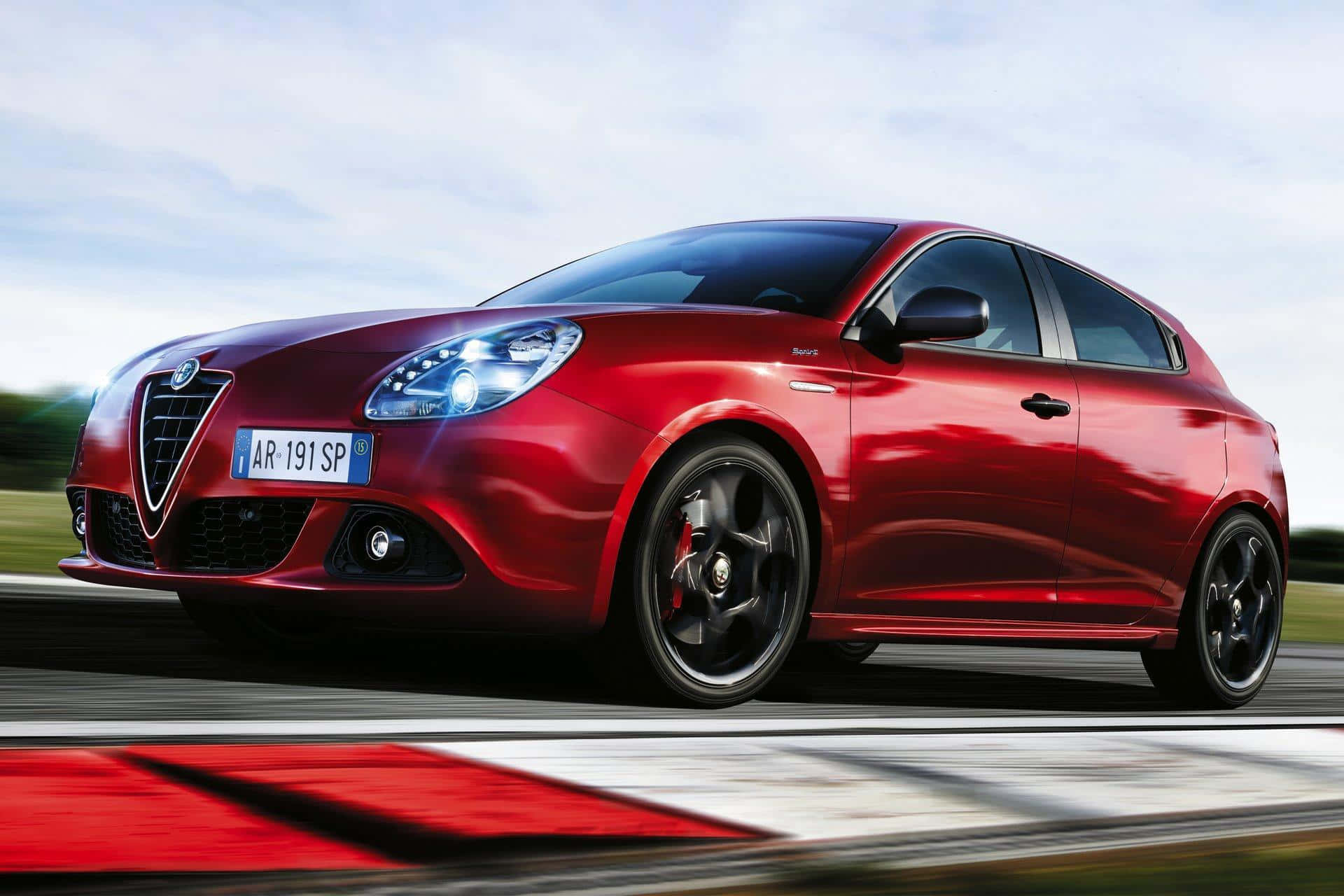 Alfa Romeo Giulietta, red, racetrack, Full HD Desktop Wallpaper
