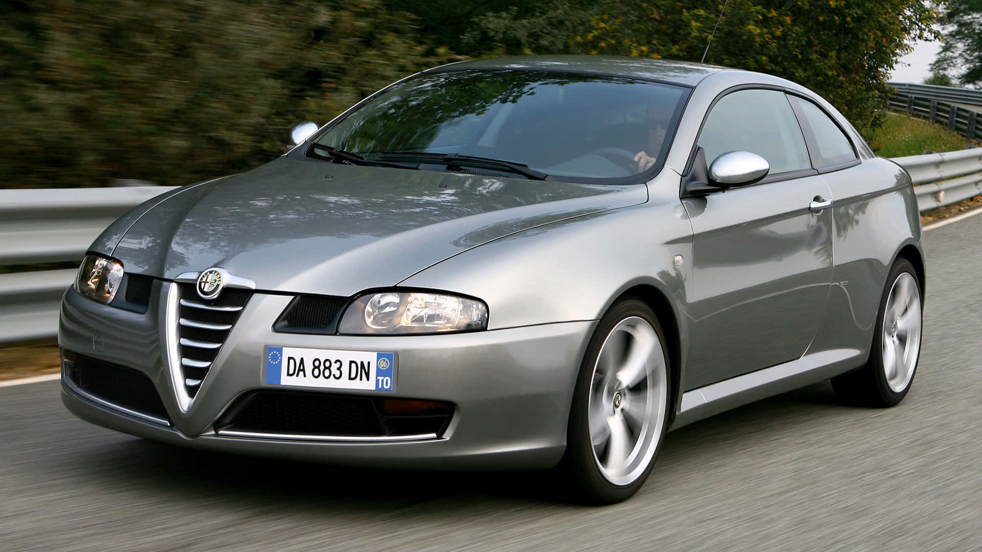 Alfa Romeo GT, silver, winding road, Full HD Desktop Wallpaper
