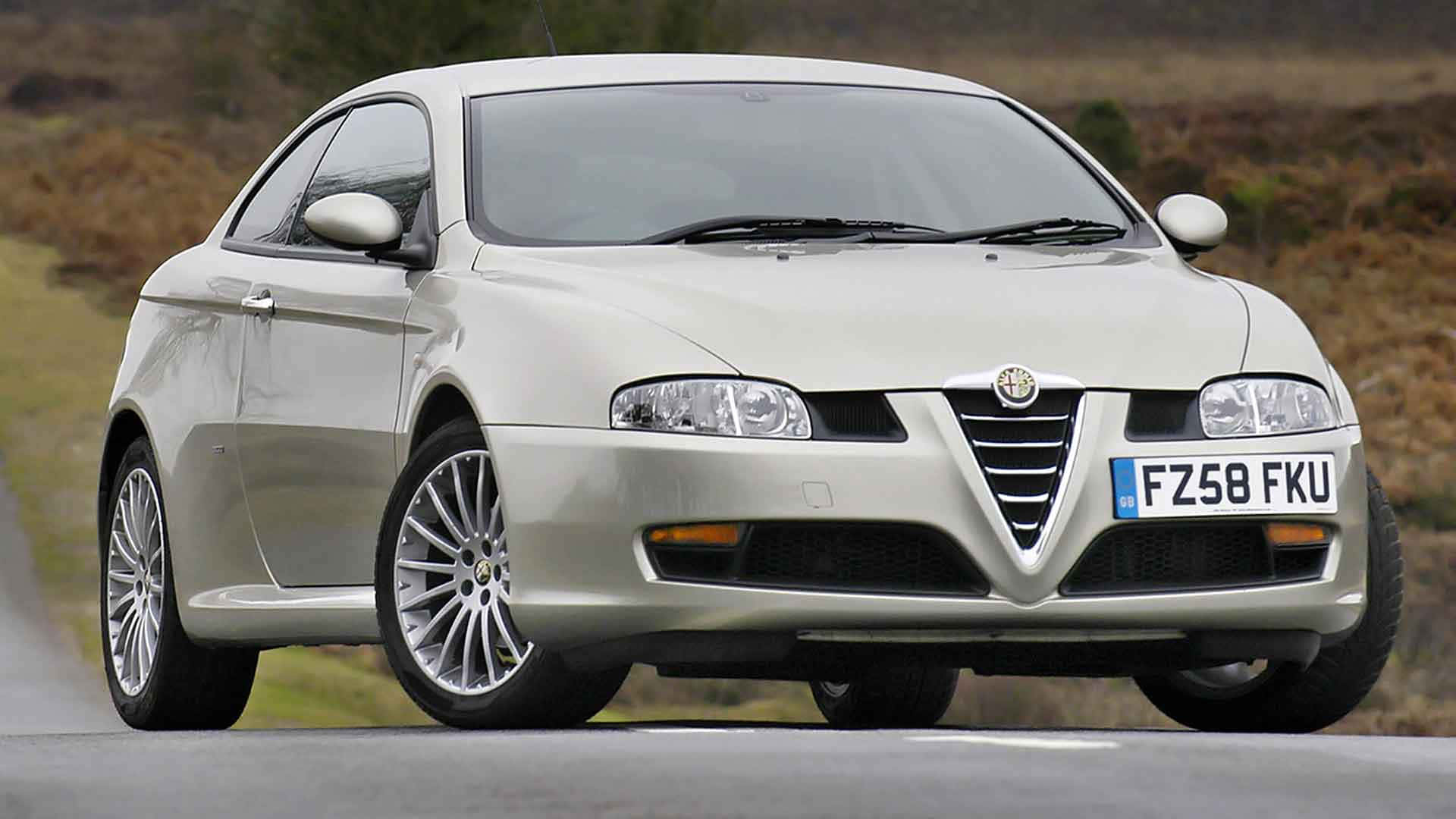 Alfa Romeo GT, silver, rural road, Full HD Desktop Wallpaper
