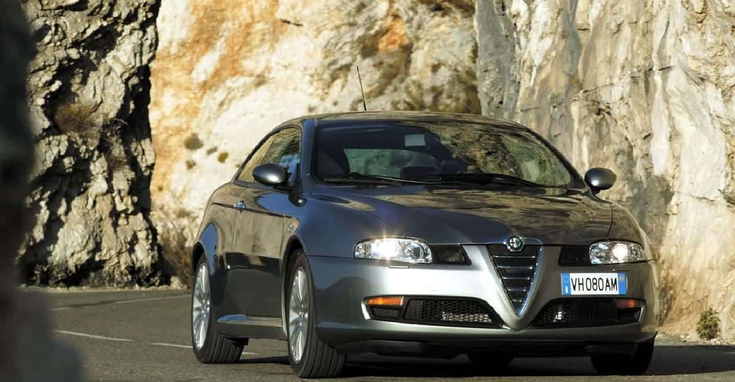 Alfa Romeo GT, silver, winding mountain road, HD Desktop Wallpaper