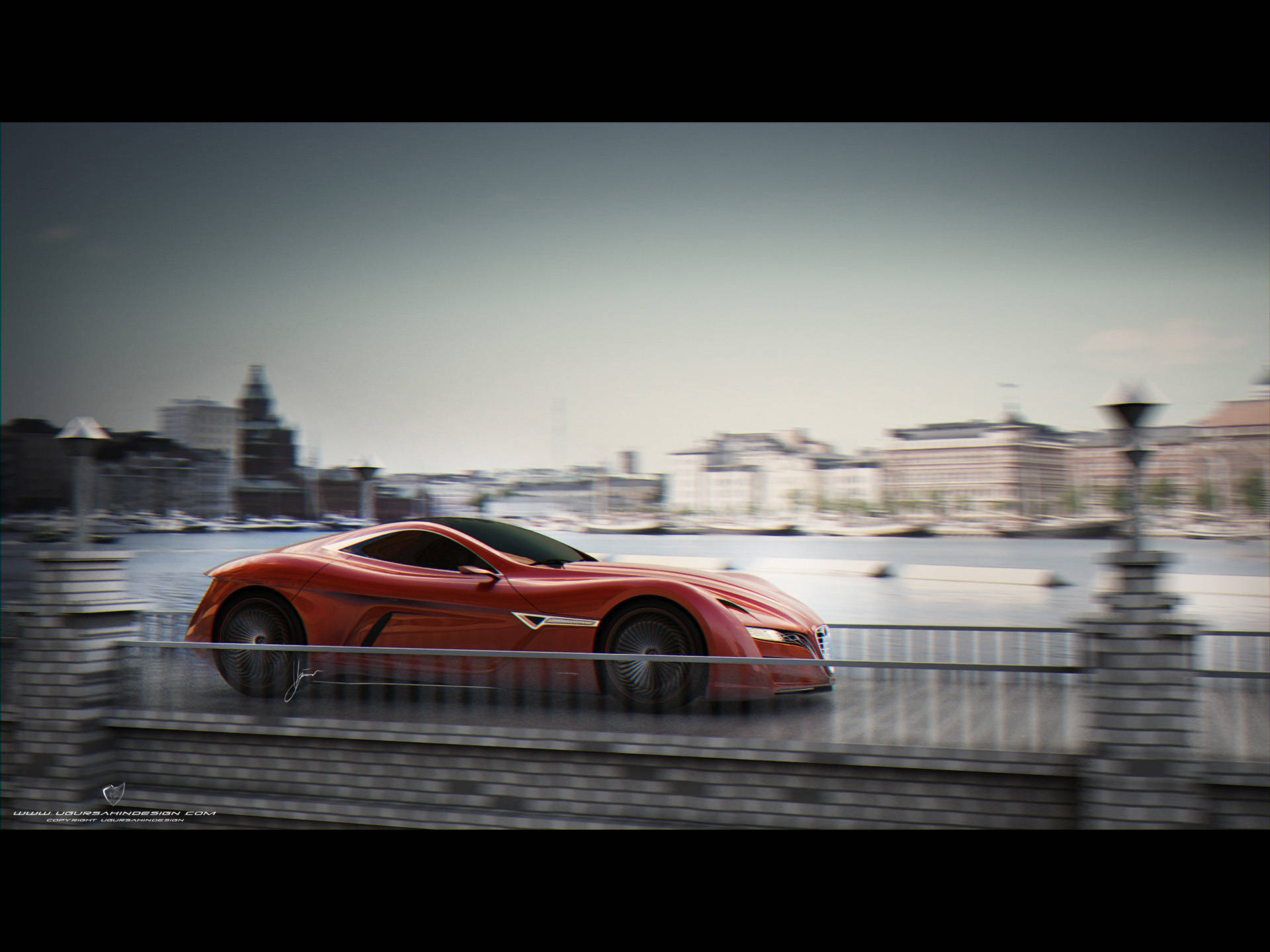 Alfa Romeo, iPhone, stone bridge, Full HD Desktop Wallpaper