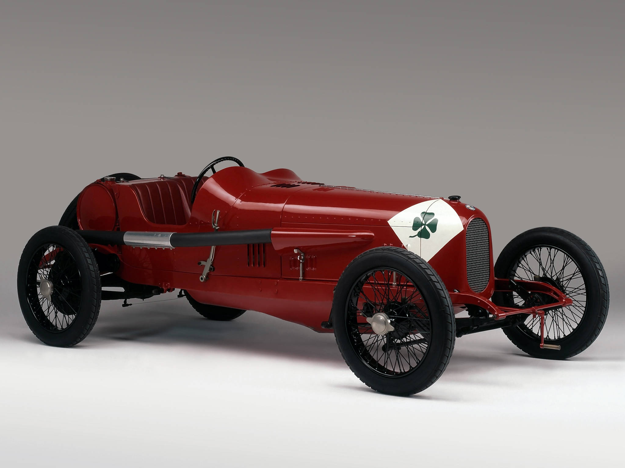 Alfa Romeo, vintage red race car, white hood, Full HD Desktop Wallpaper