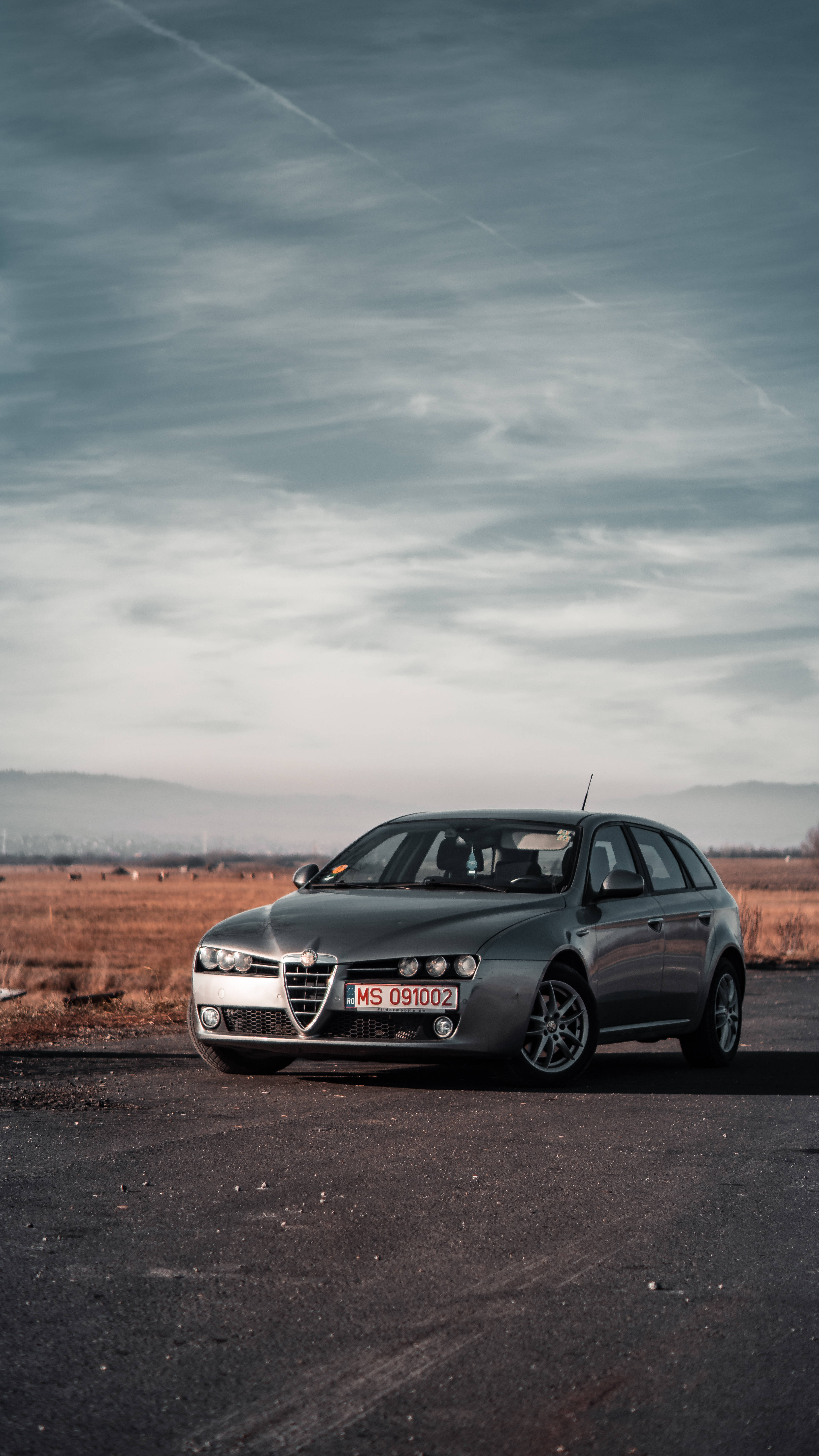 Alfa Romeo, station wagon, silver, 5K Phone Wallpaper