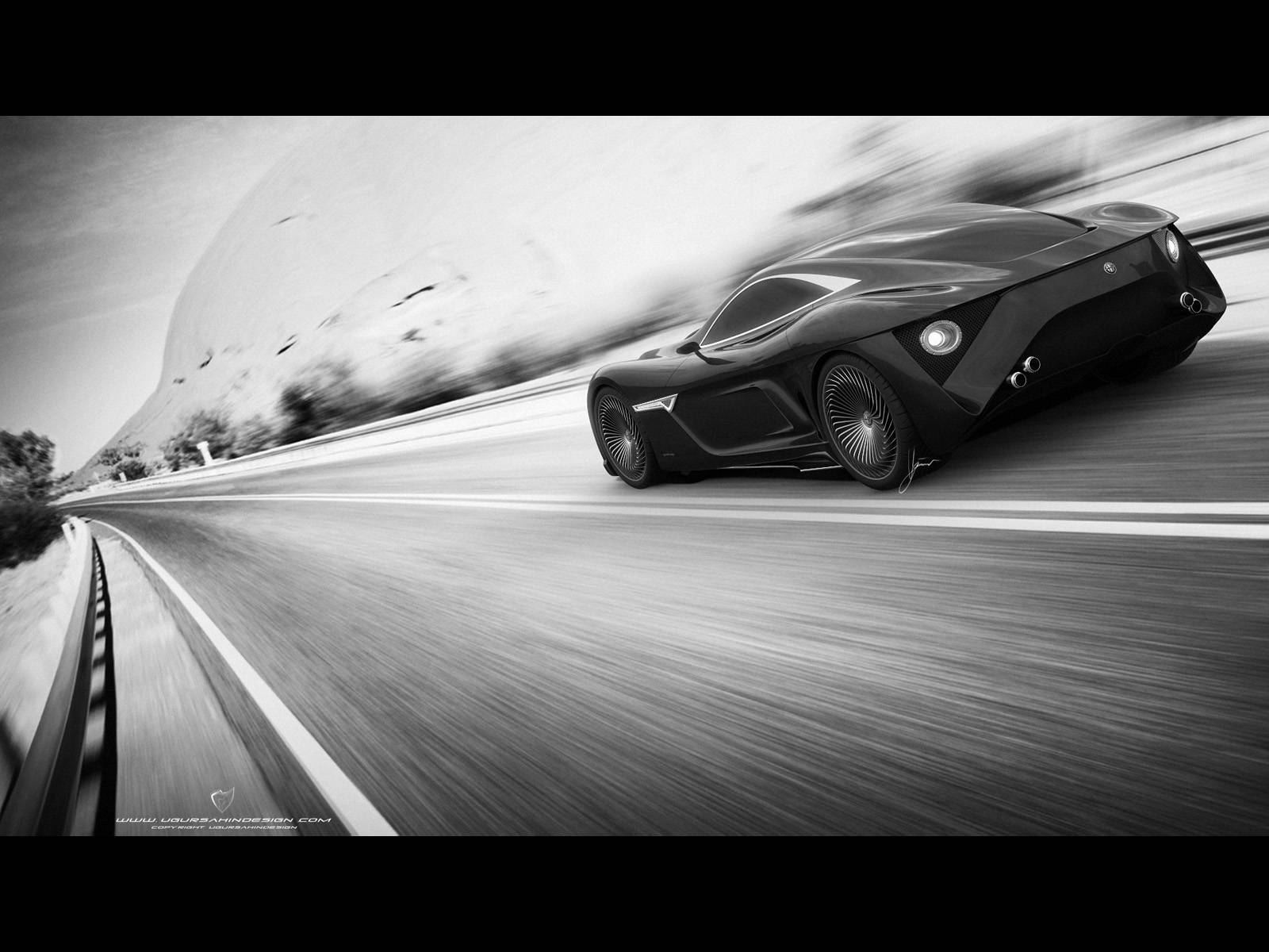 Alfa Romeo, iPhone, black and white, HD Desktop Wallpaper