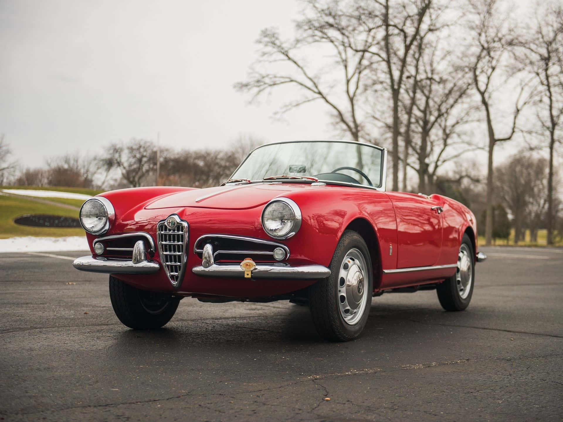 Alfa Romeo Spider, vibrant red, convertible, Full HD Desktop Wallpaper