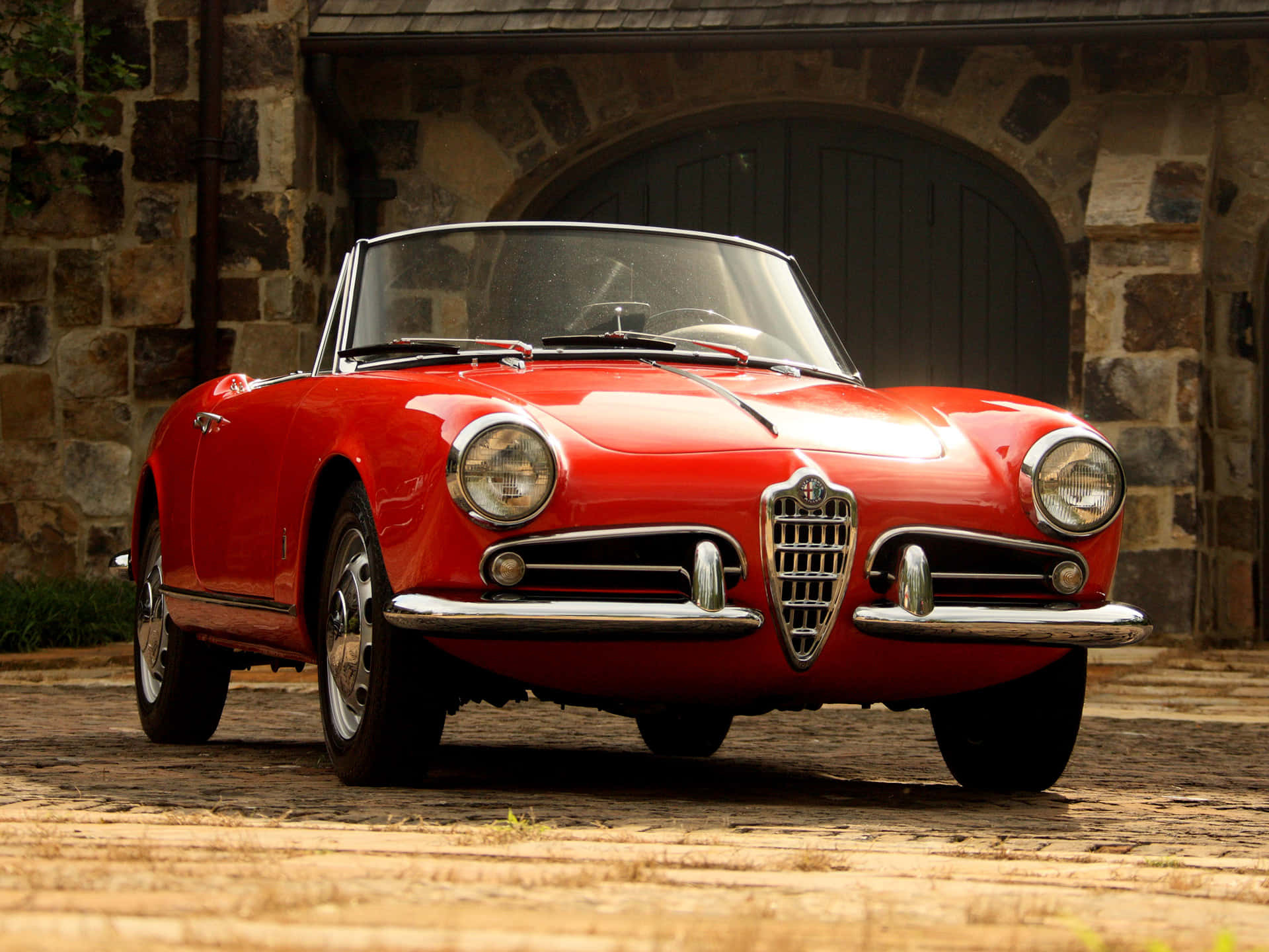 Alfa Romeo Spider, red, classic, Full HD Desktop Wallpaper