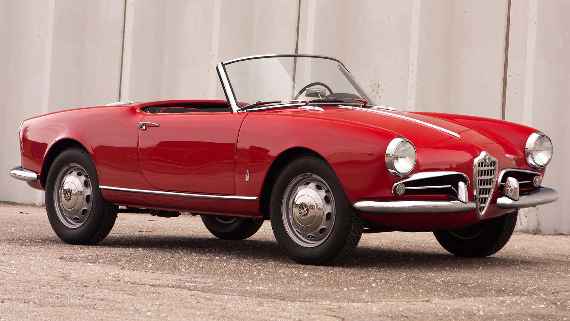 Alfa Romeo Spider, Vibrant Red, glossy, Full HD Desktop Wallpaper