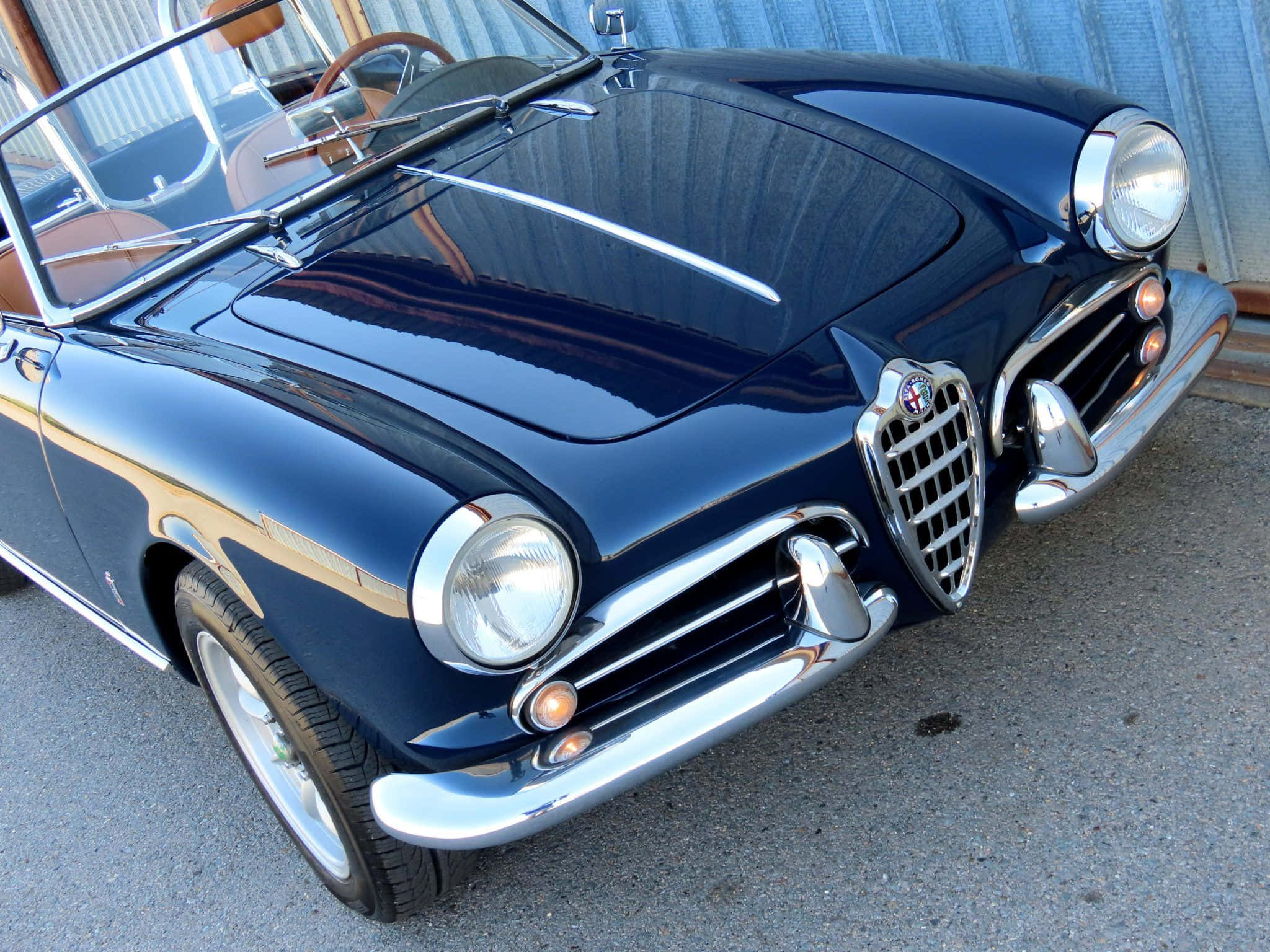 Alfa Romeo Spider, deep blue, glossy, Full HD Desktop Wallpaper