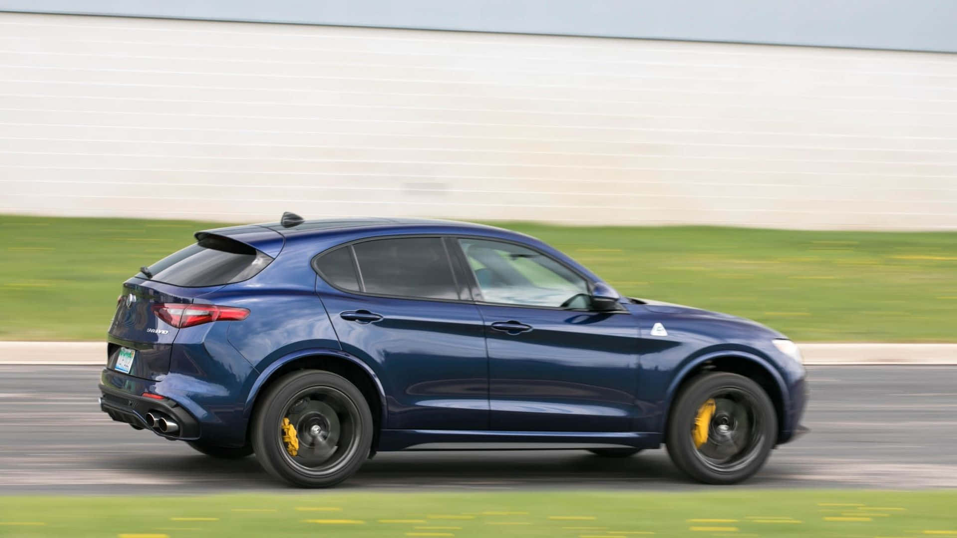 Alfa Romeo Stelvio, blue, scenic highway, Full HD Desktop Wallpaper