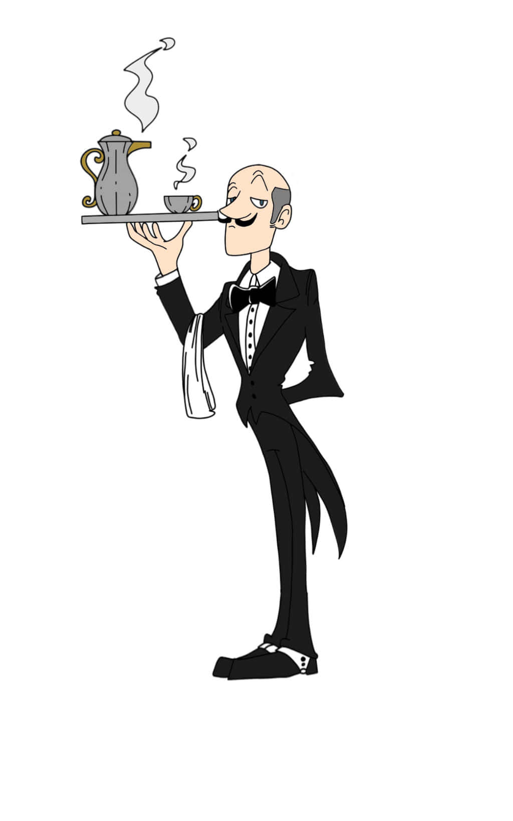 Alfred Pennyworth, tuxedo, coffee set, HD Phone Wallpaper