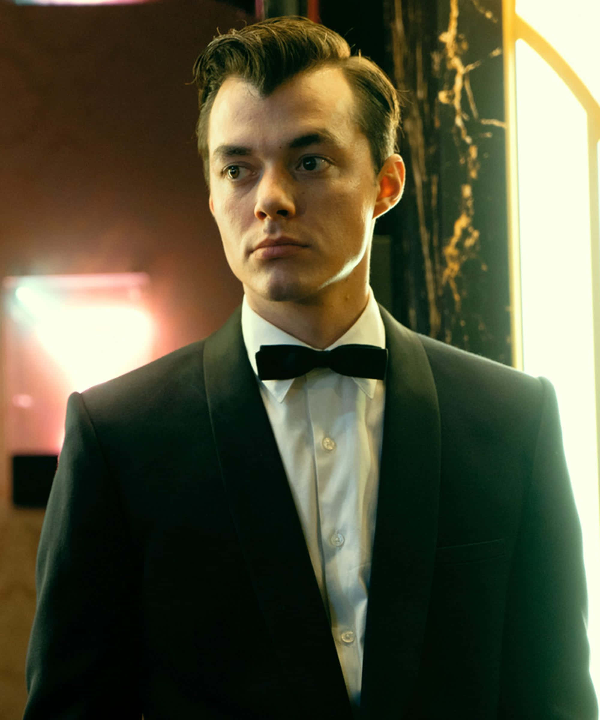 Alfred Pennyworth, black tuxedo, bowtie, Full HD Phone Wallpaper