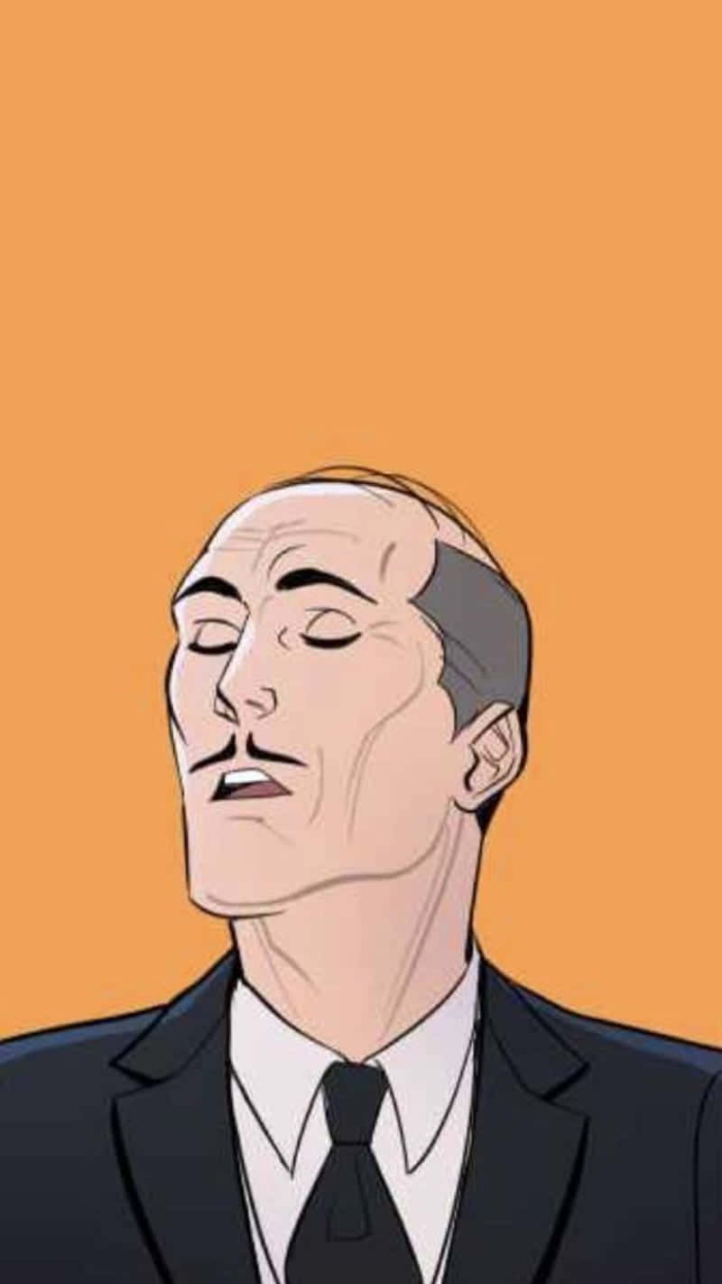 Alfred Pennyworth, bald man, mustache, HD Phone Wallpaper