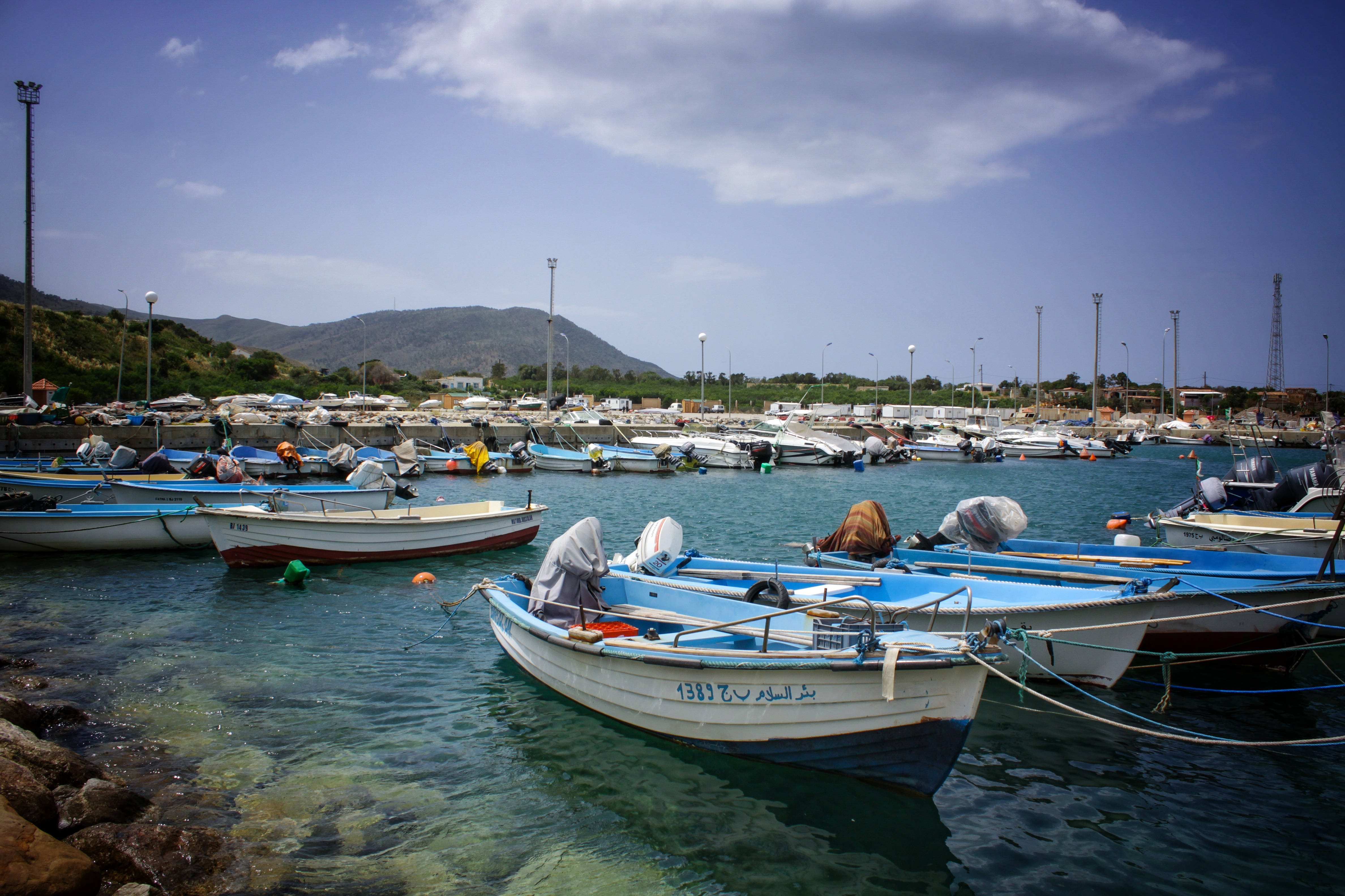 Algeria, dock, fishing boats, 4K Desktop Wallpaper