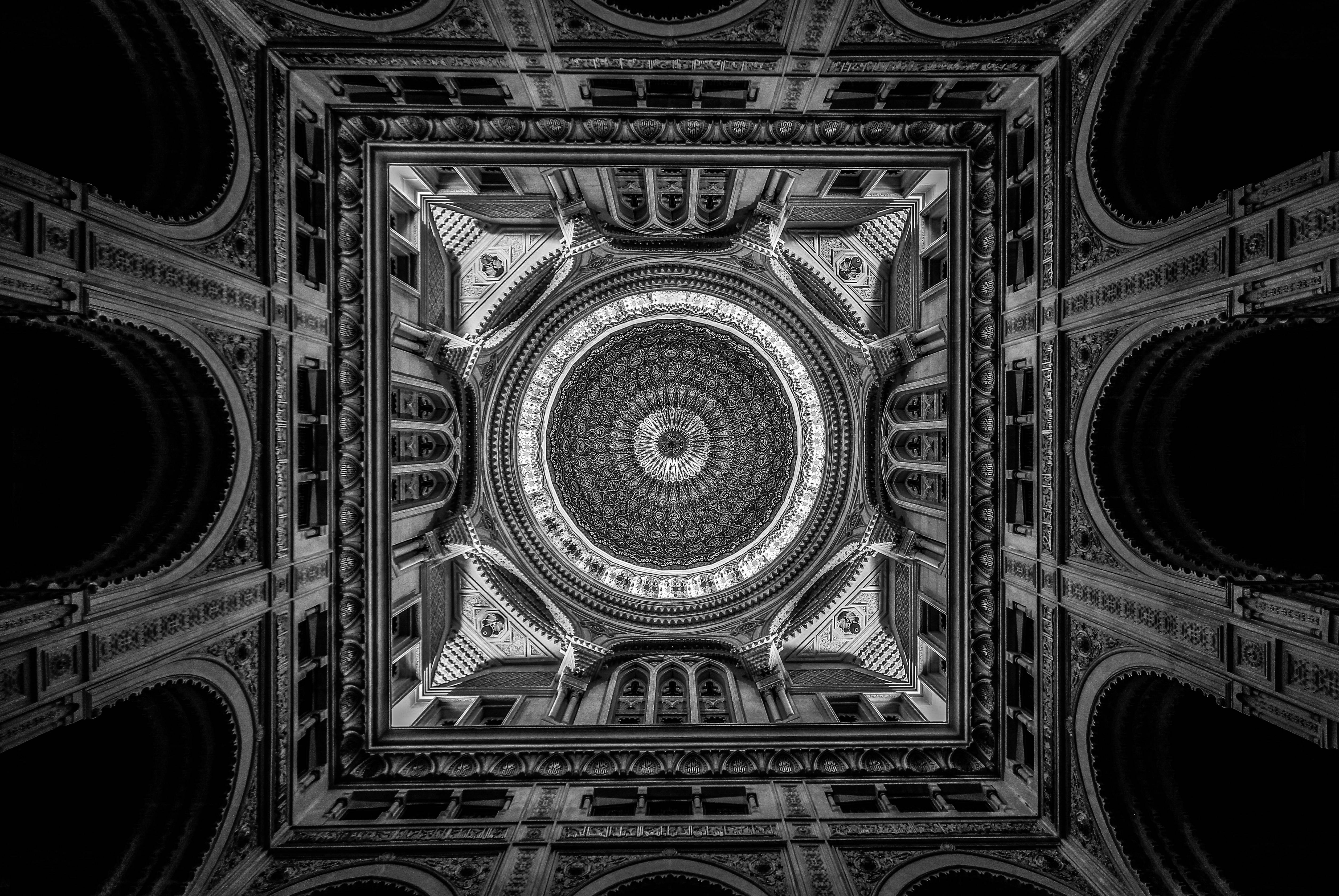 Algeria, church ceiling, domed ceiling, 4K Desktop Wallpaper