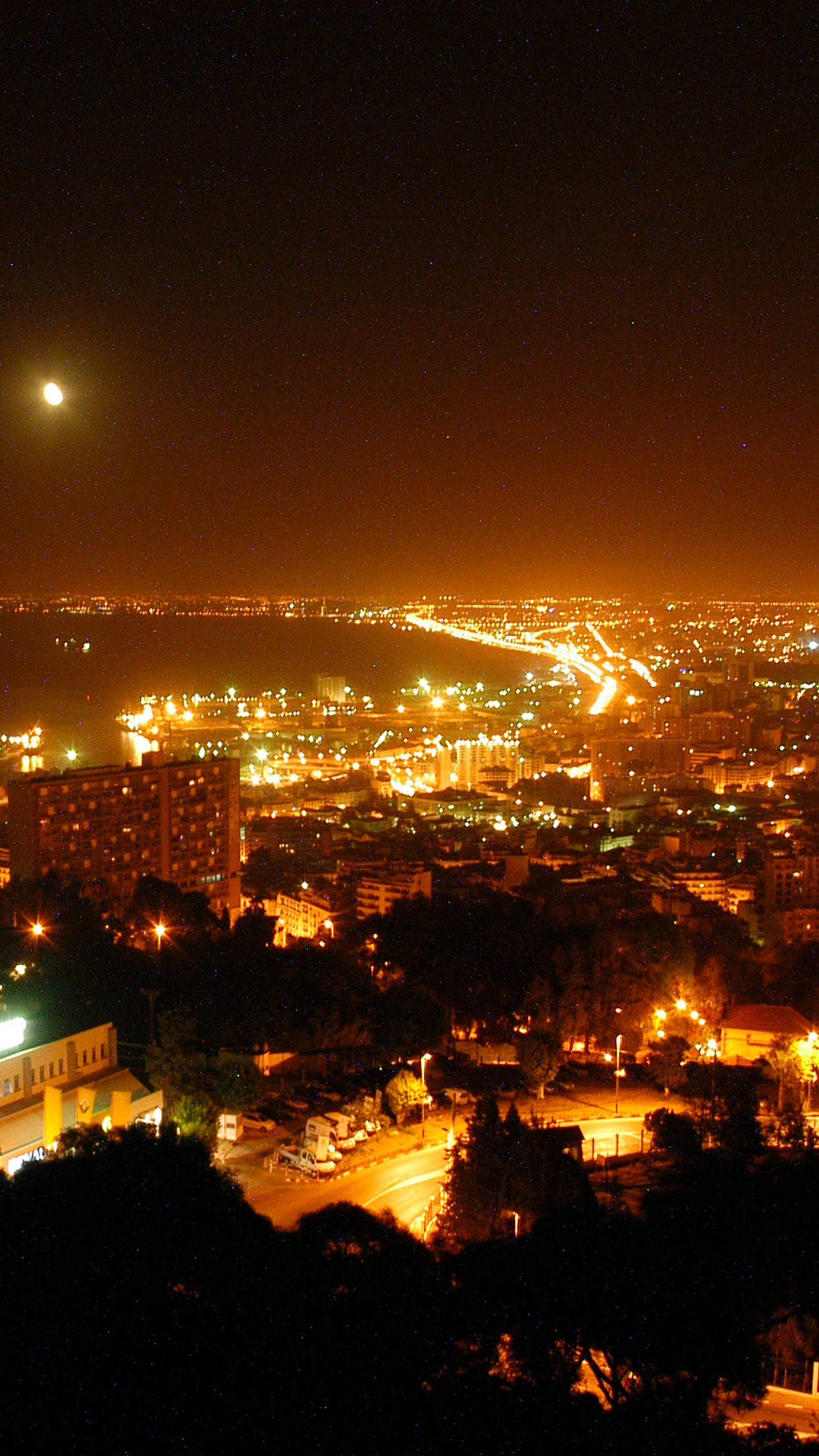 Algeria, city lights, night, Full HD Phone Wallpaper