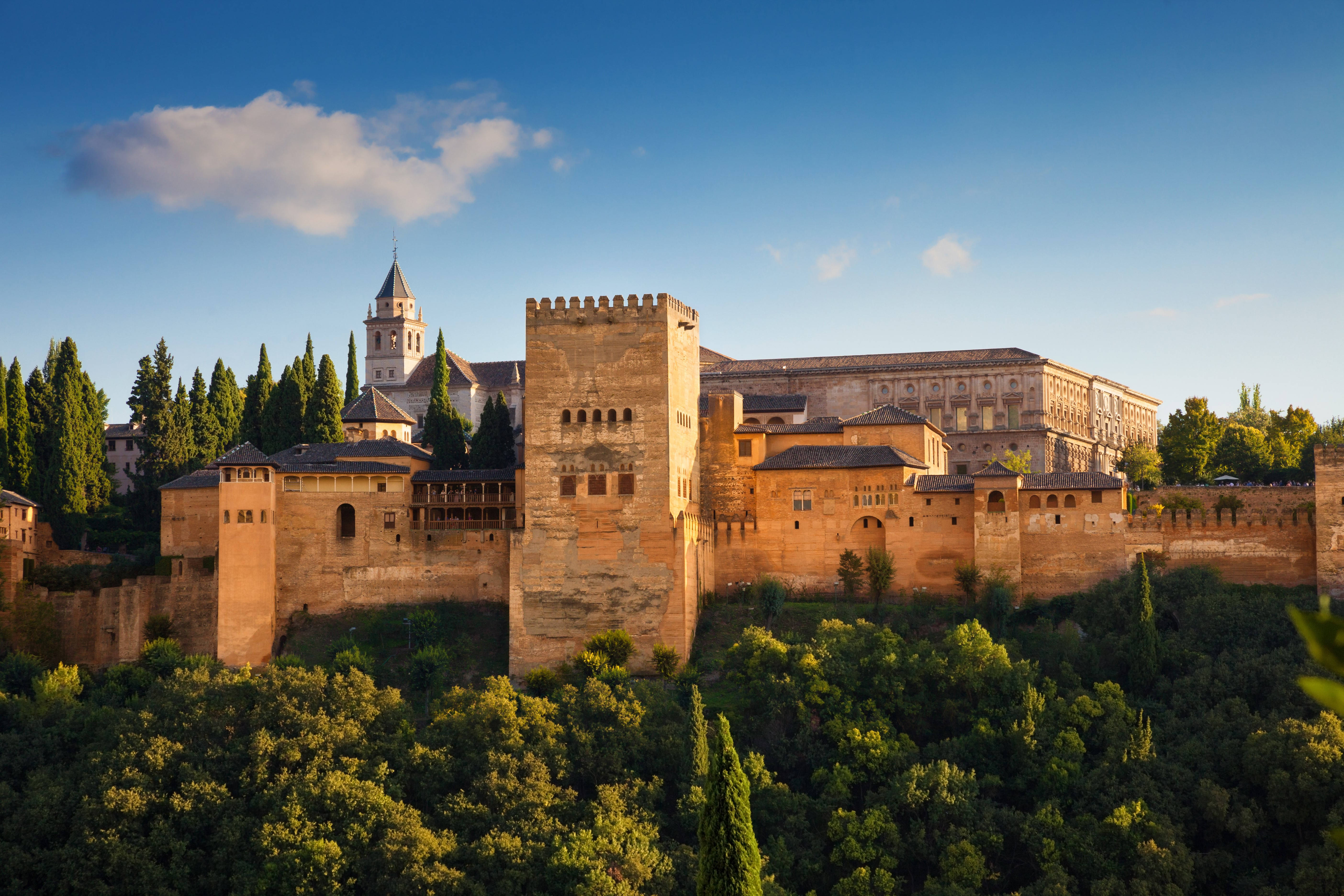 Alhambra, castle fortress, afternoon, 5K Desktop Wallpaper