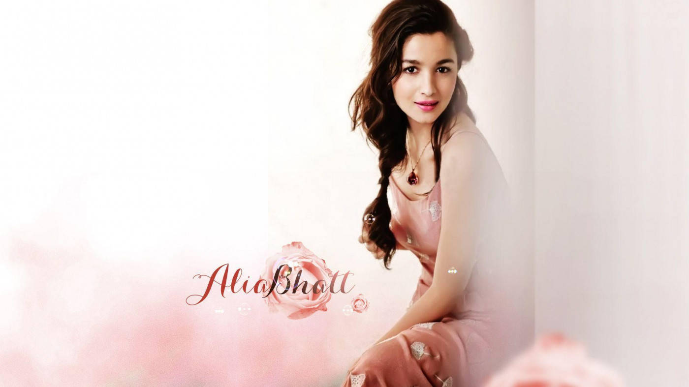 Alia Bhatt, pink dress, soft pink dress, HD Desktop Wallpaper