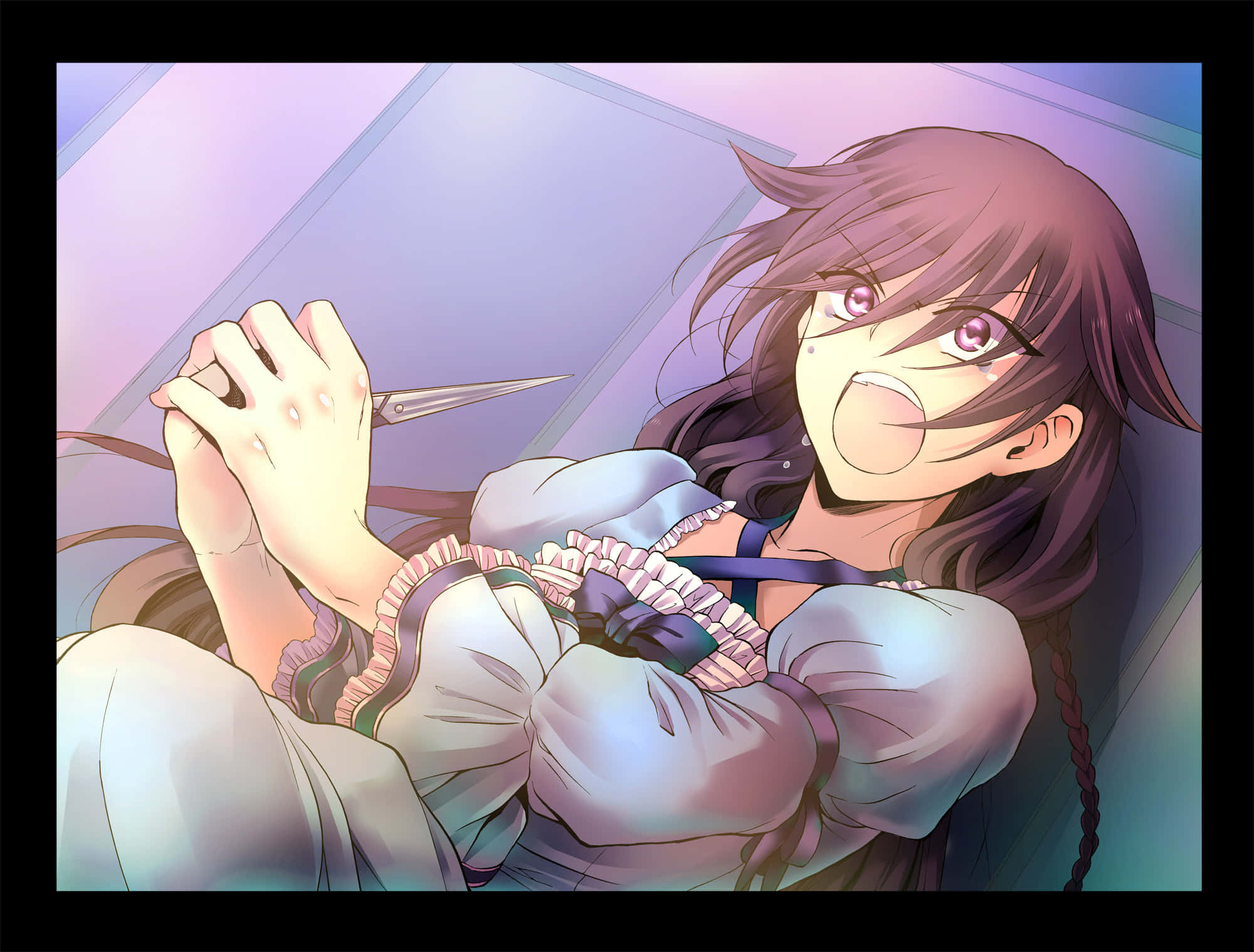 Alice Baskerville, purple-haired, anime girl, Full HD Desktop Wallpaper