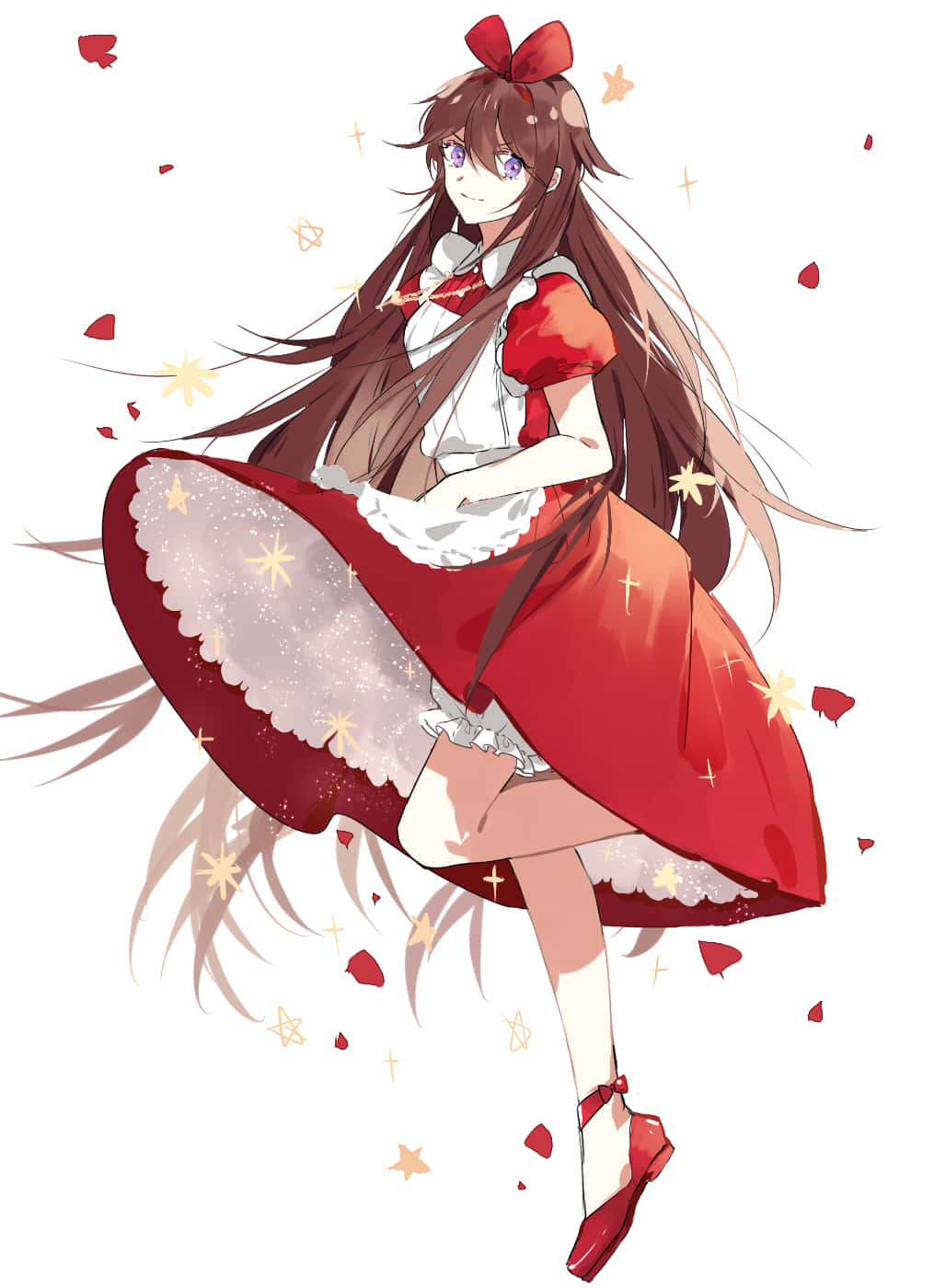 Alice Baskerville, red dress, flowing hair, HD Phone Wallpaper