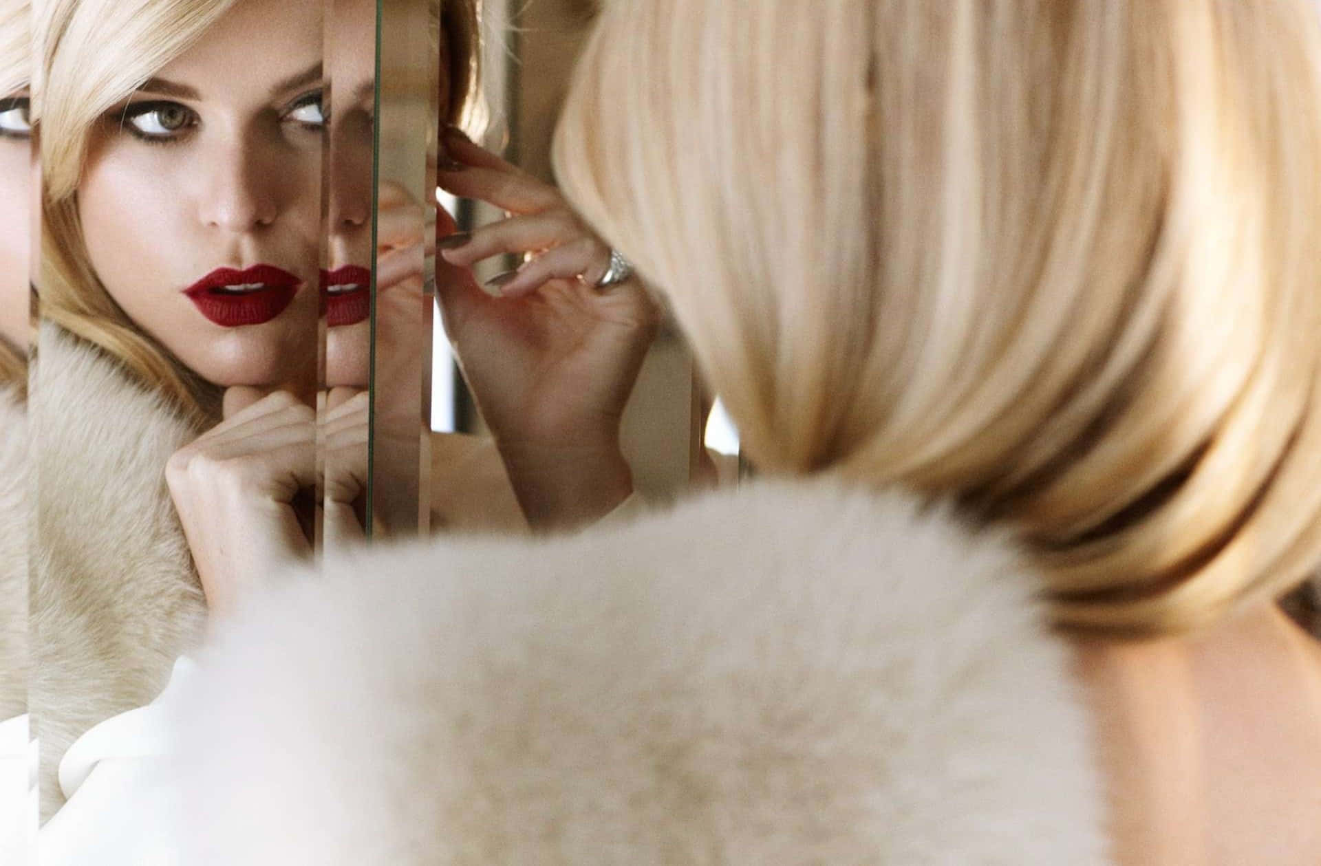 Alice Eve, blonde woman, bold red lips, Full HD Desktop Wallpaper