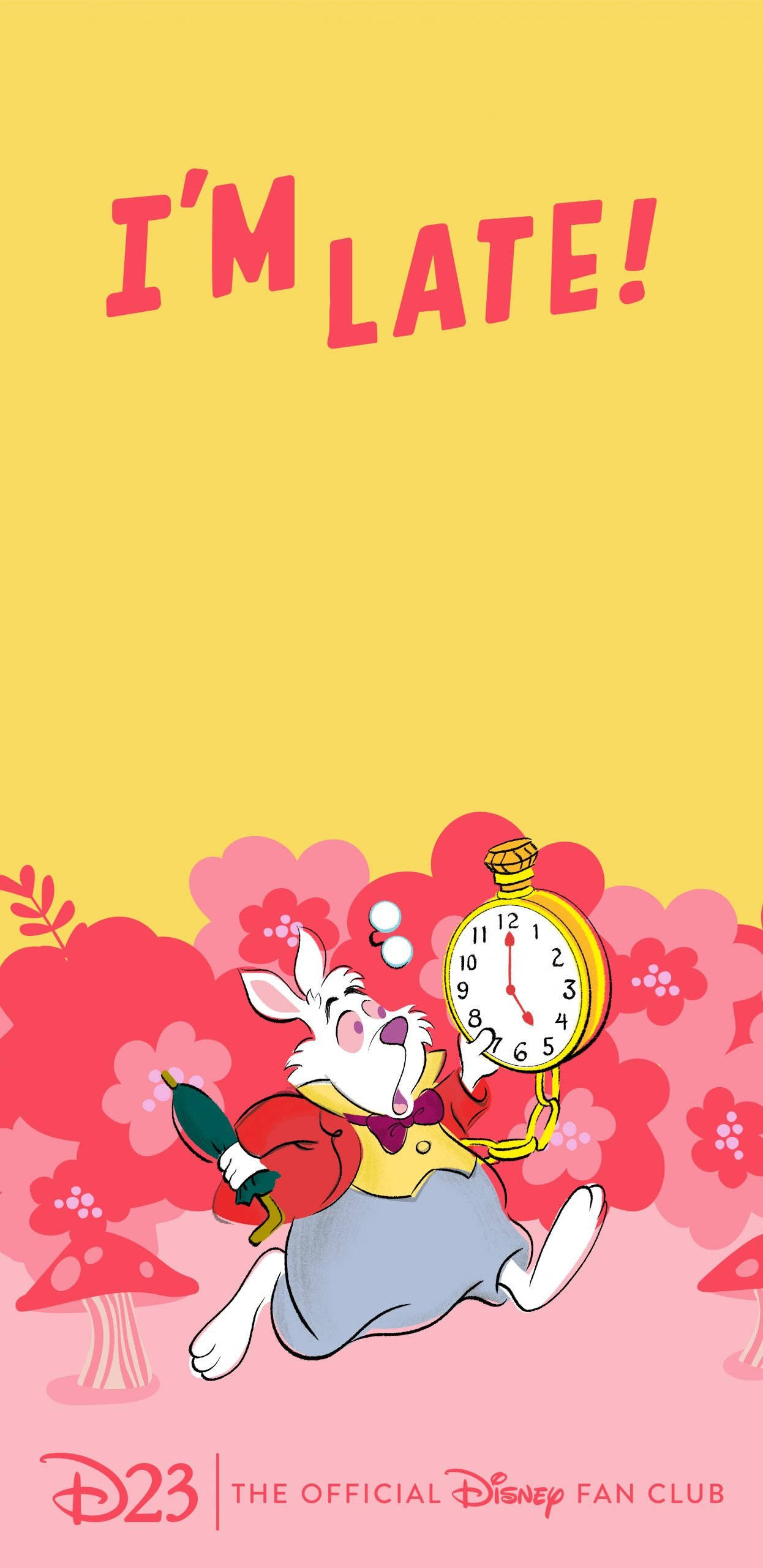 Alice In Wonderland Phone, white rabbit, red vest, 2K Phone Wallpaper