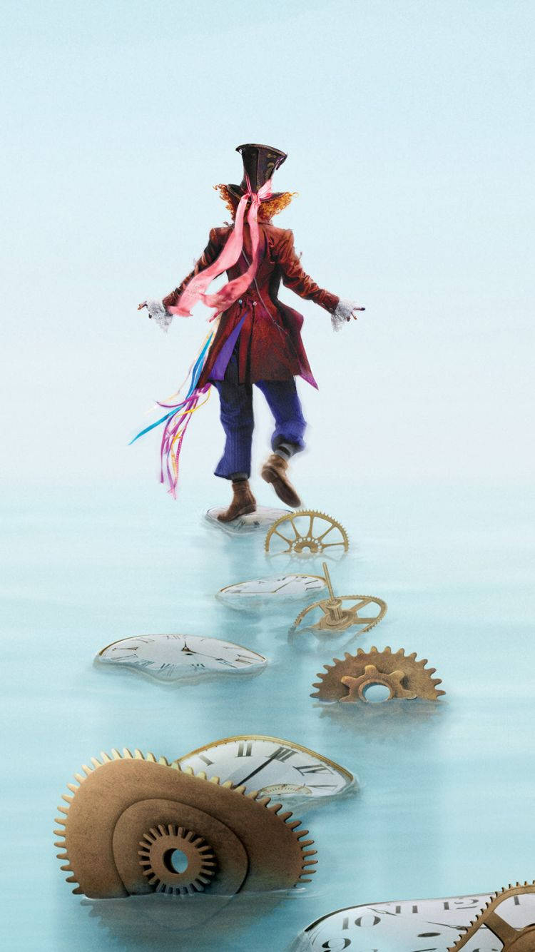 Alice In Wonderland, top hat, flowing scarf, HD Phone Wallpaper