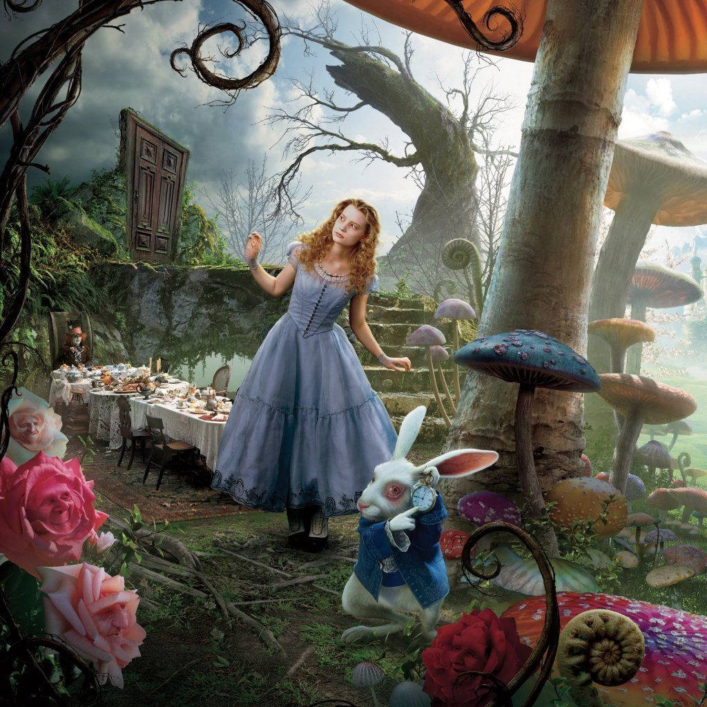 Alice in Wonderland, 2010, white rabbit, SD Desktop Wallpaper
