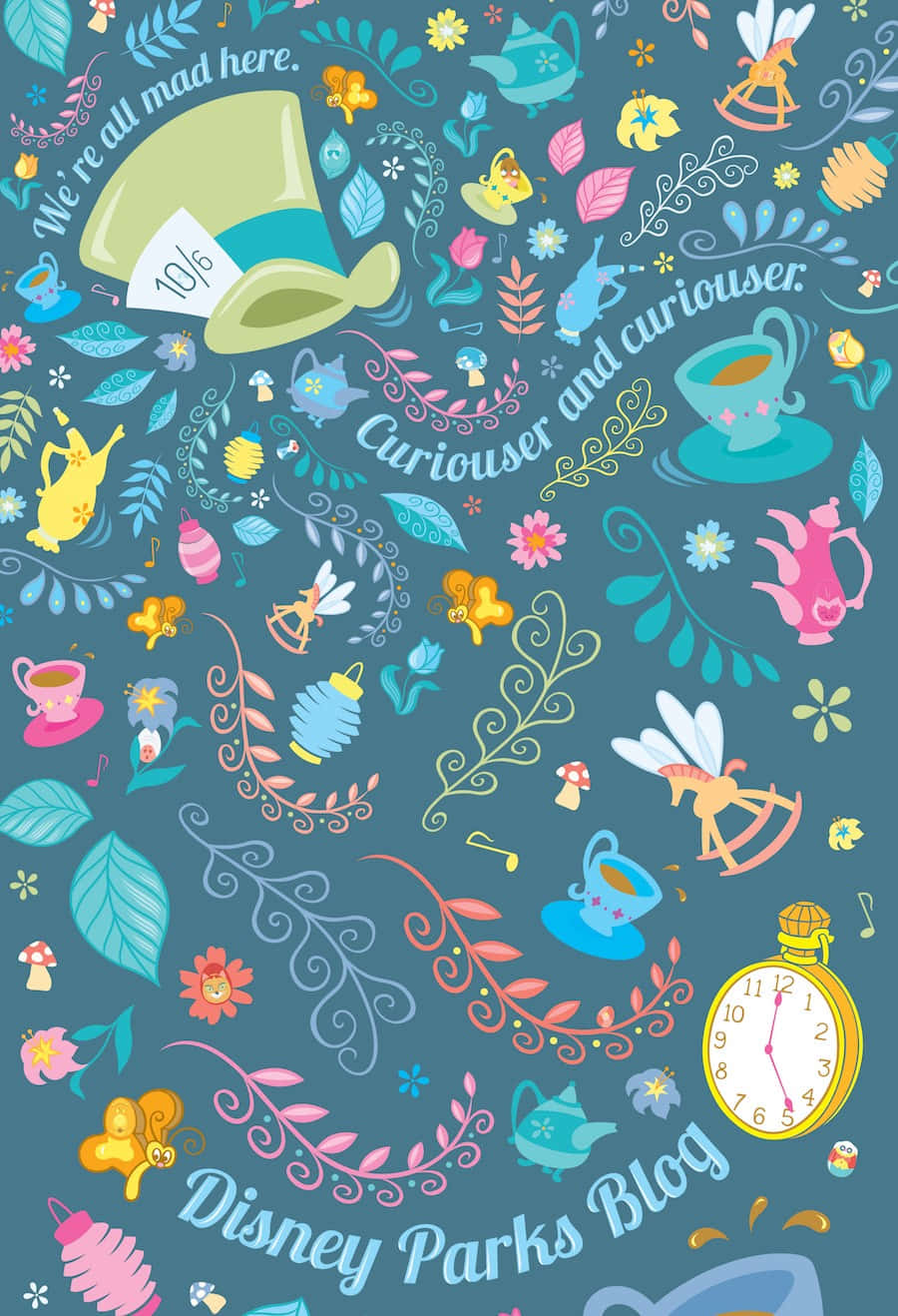 Alice In Wonderland, teal, pastel hues, HD Phone Wallpaper