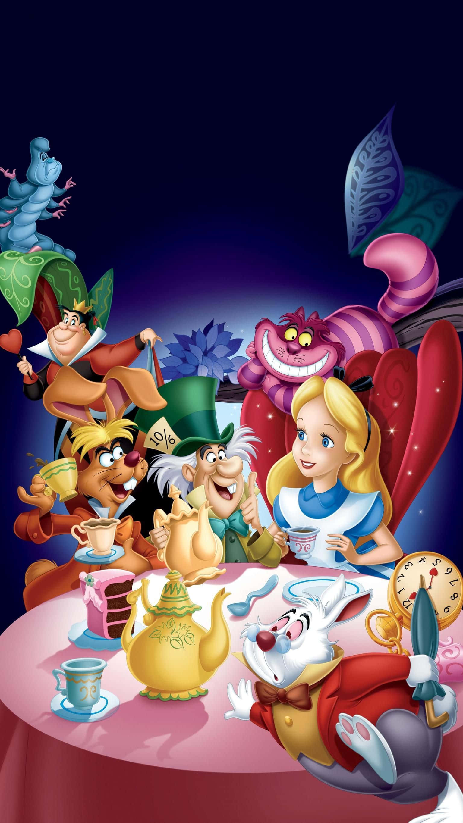 Alice, Wonderland, whimsical characters, 2K Phone Wallpaper