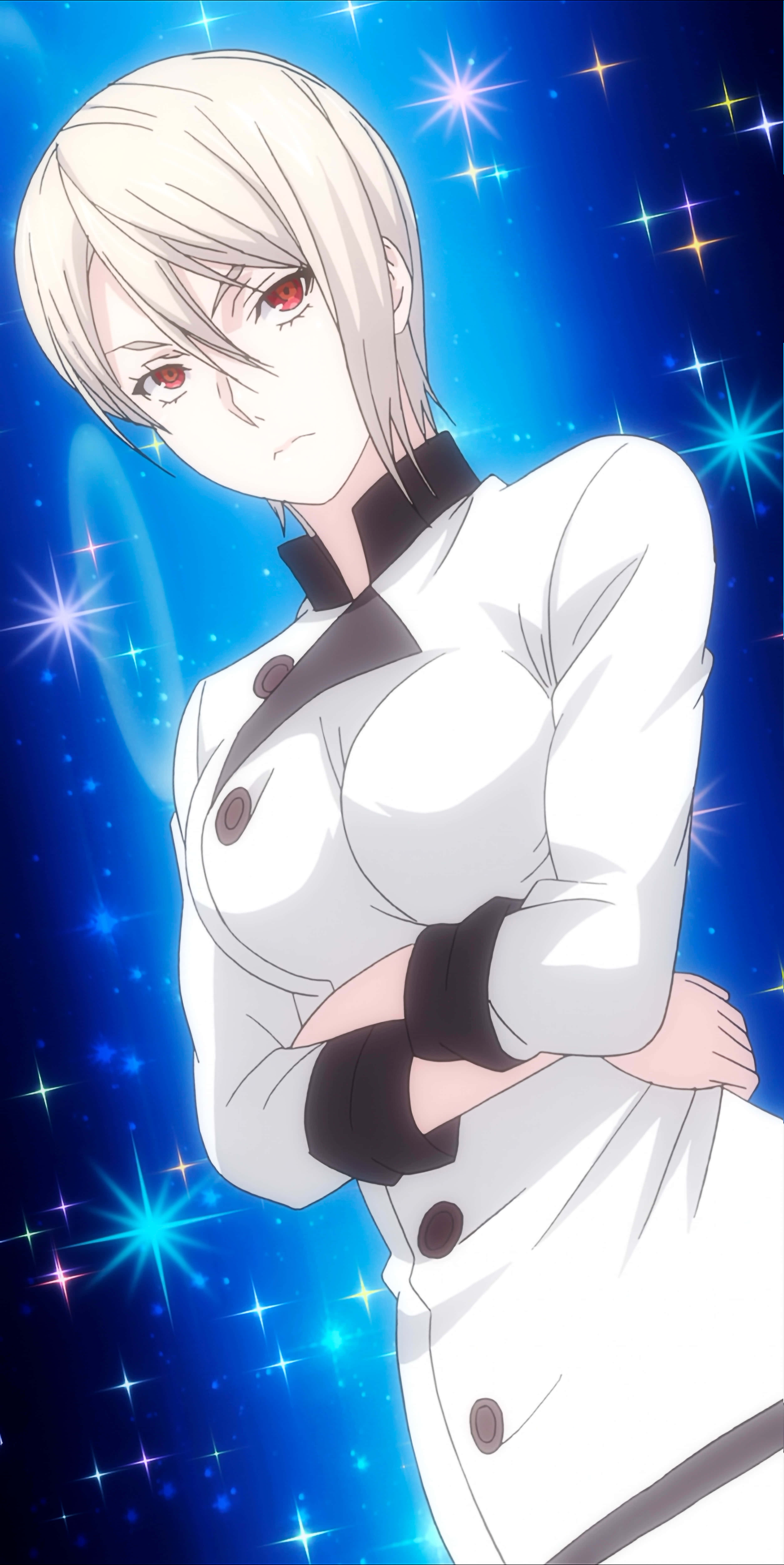 Alice Nakiri, blonde anime chef, red eyes, 5K Phone Wallpaper