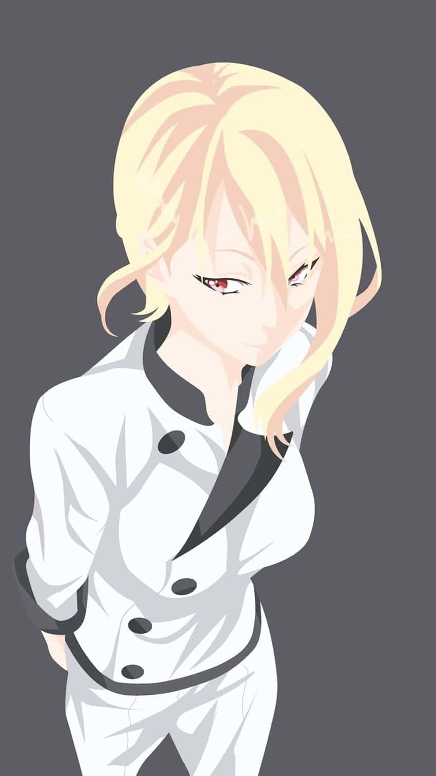 Alice Nakiri, blonde anime woman, white suit with black trim, HD Phone Wallpaper