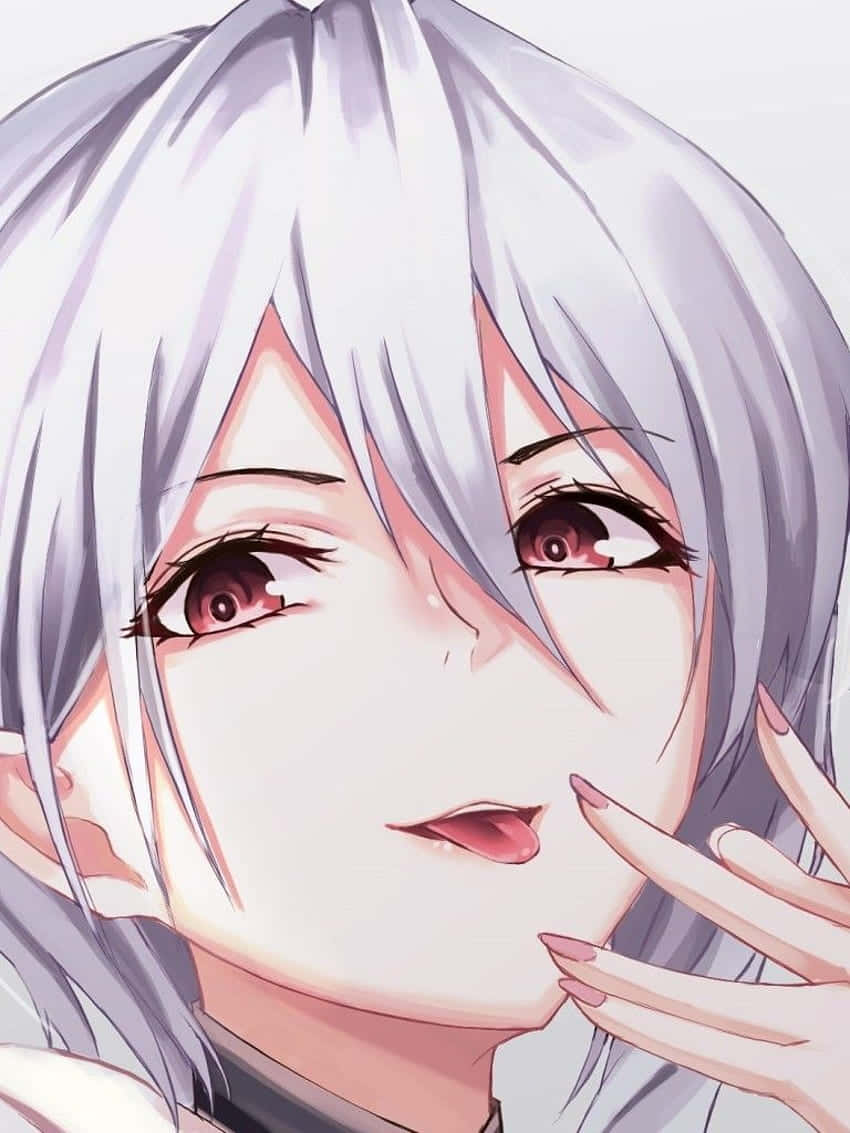 Alice Nakiri, silver hair, red eyes, SD Phone Wallpaper