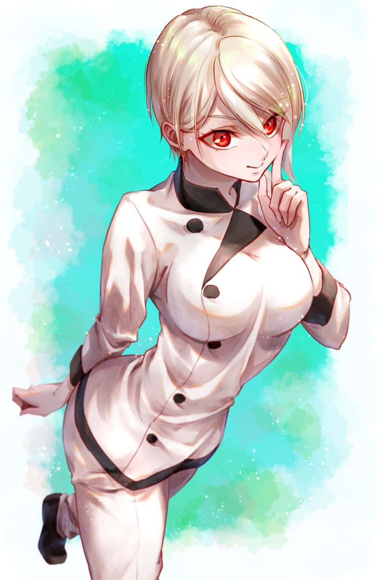 Alice Nakiri, blonde anime girl, red eyes, SD Phone Wallpaper