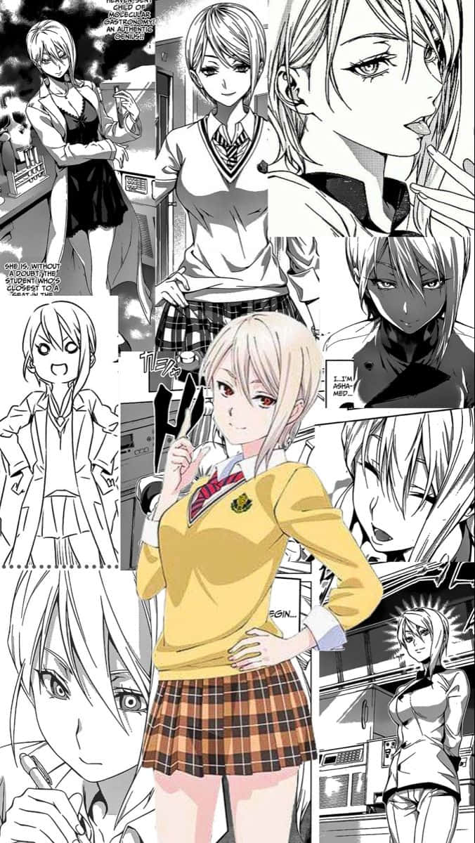 Alice Nakiri, manga-style collage, blonde girl, SD Phone Wallpaper