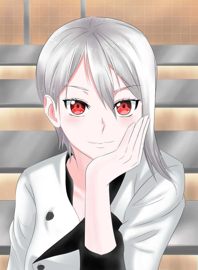 Alice Nakiri, silver-haired, red eyes, SD Phone Wallpaper