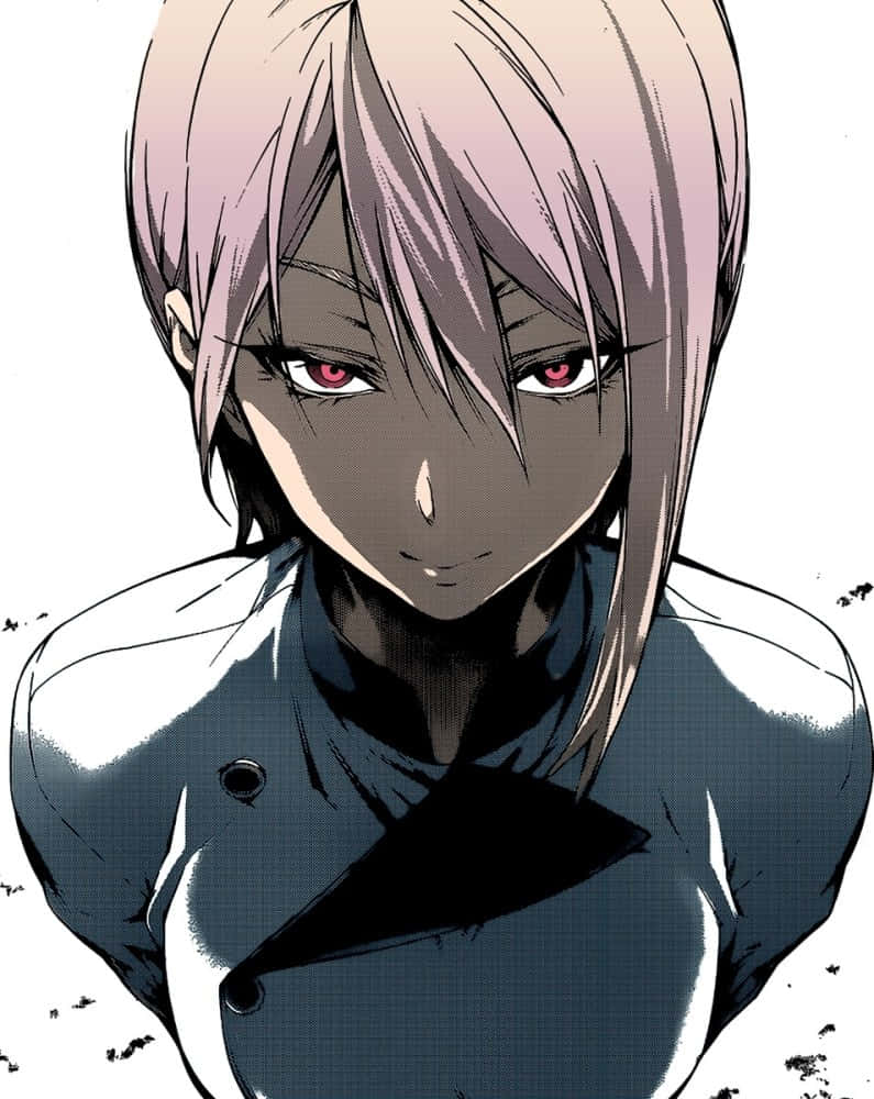 Alice Nakiri, pale pink hair, glowing red eyes, SD Phone Wallpaper