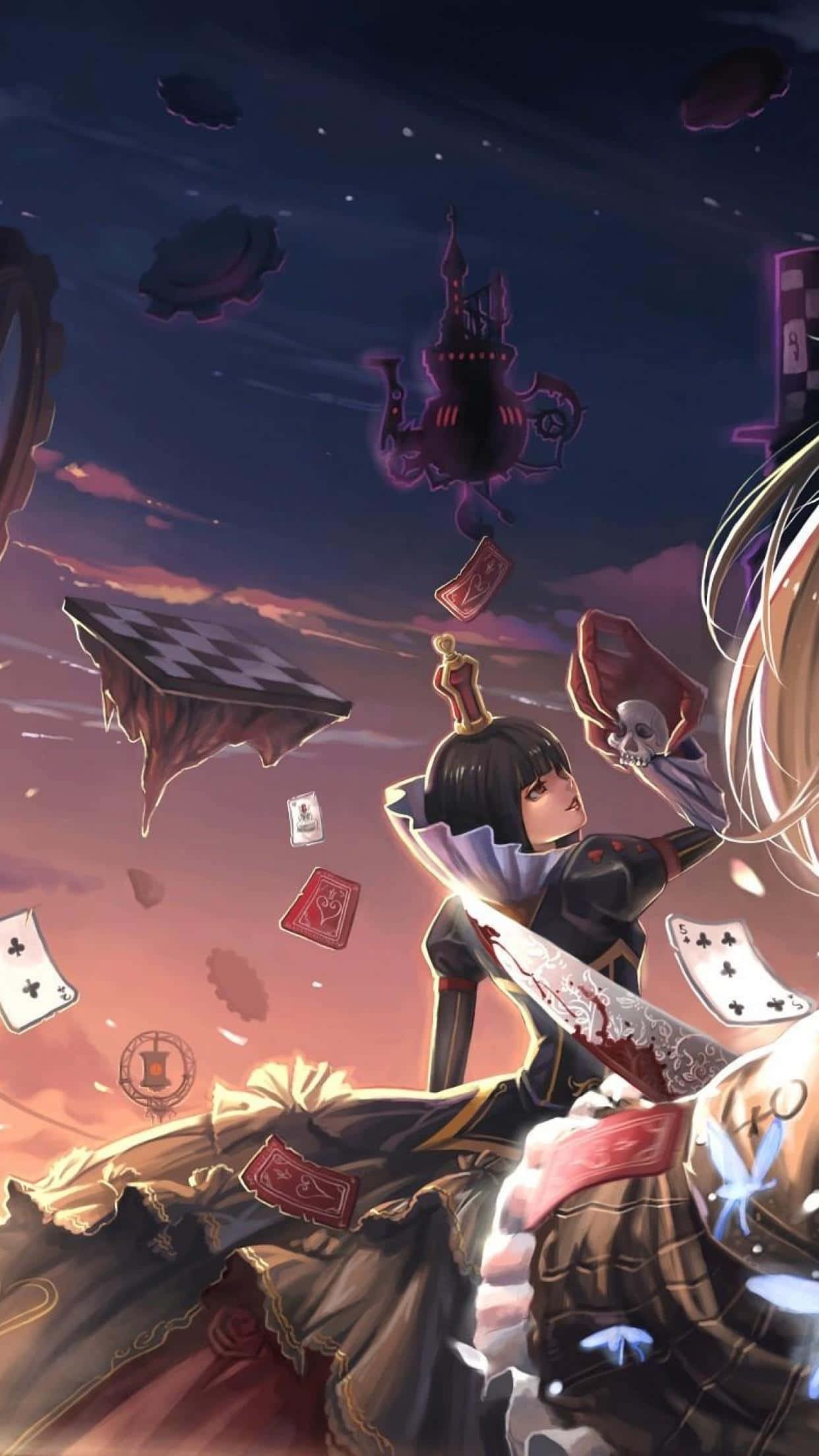 Alice Wonderland Aesthetic, anime girl, ornate armor, Full HD Phone Wallpaper