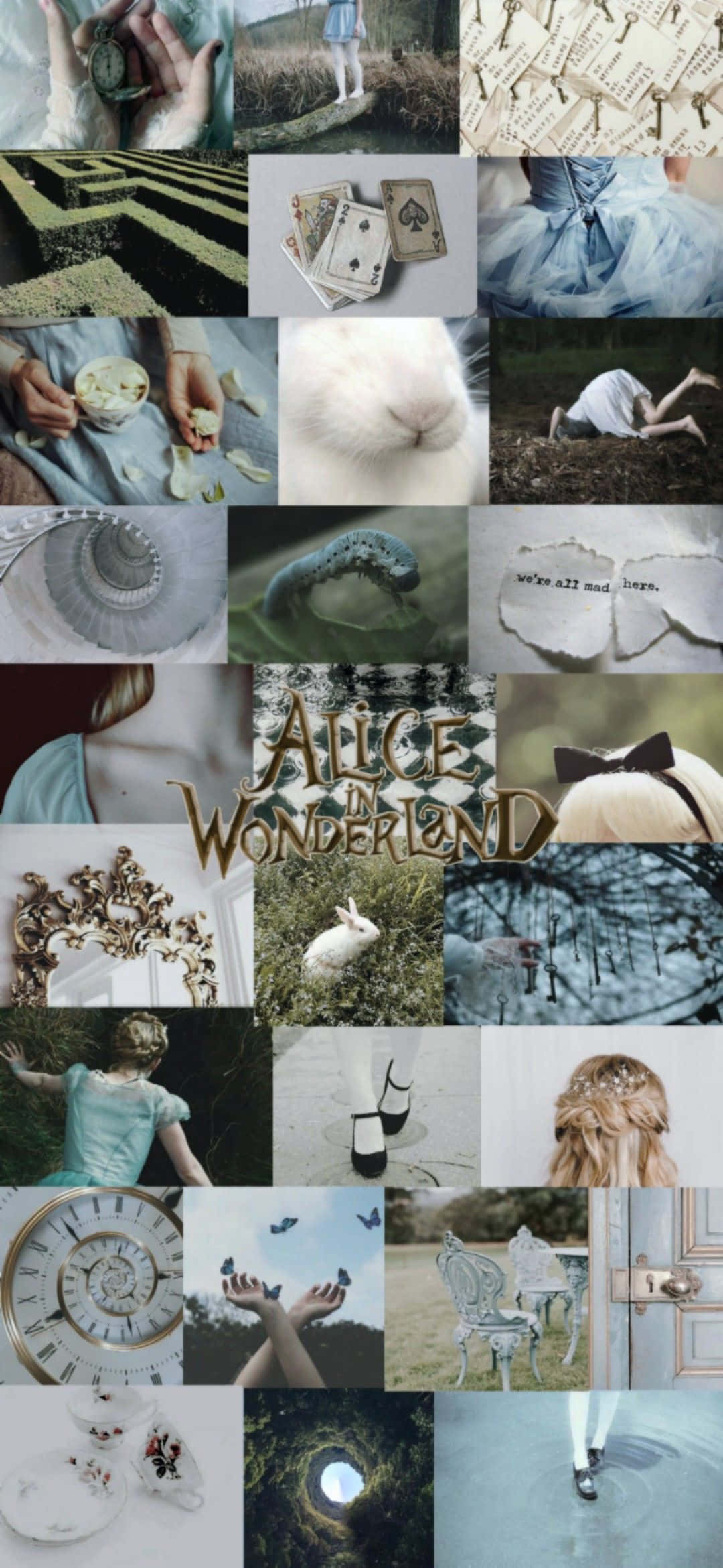 Alice in Wonderland, white rabbit, playing cards, Full HD Phone Wallpaper