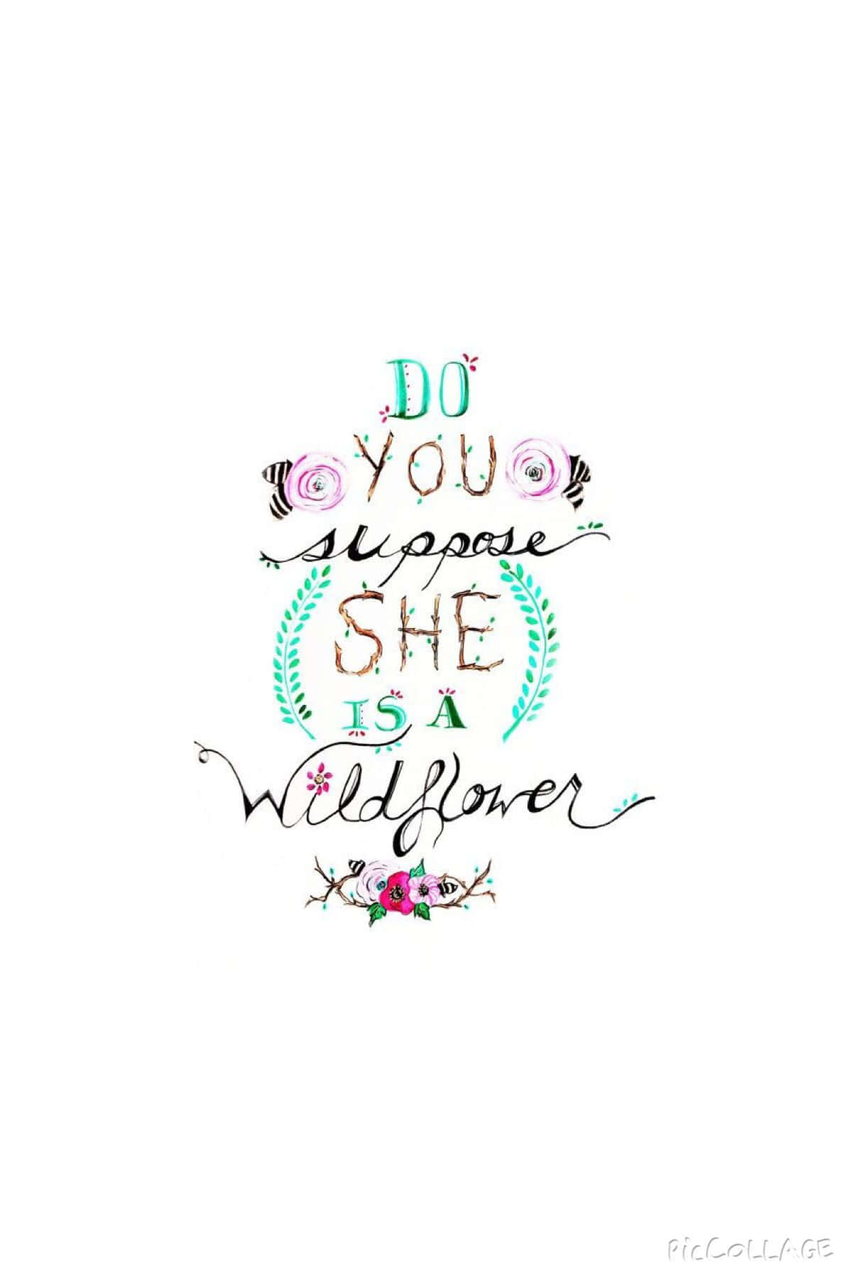 Alice Wonderland Aesthetic, whimsical floral typography, Do you suppose she is a wildflower, HD Phone Wallpaper