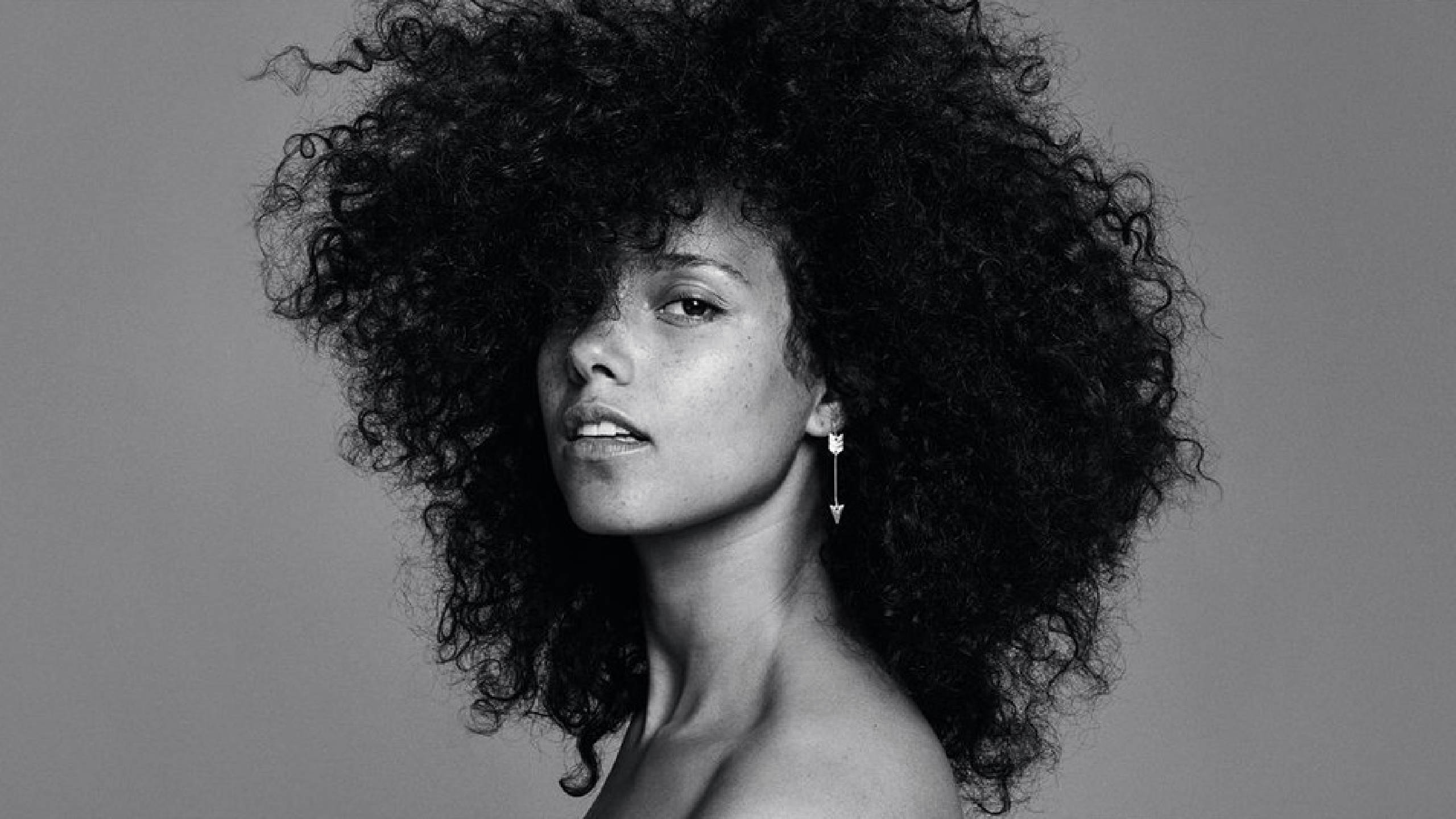 Alicia Keys, afro hair, voluminous curly hair, 2K Desktop Wallpaper