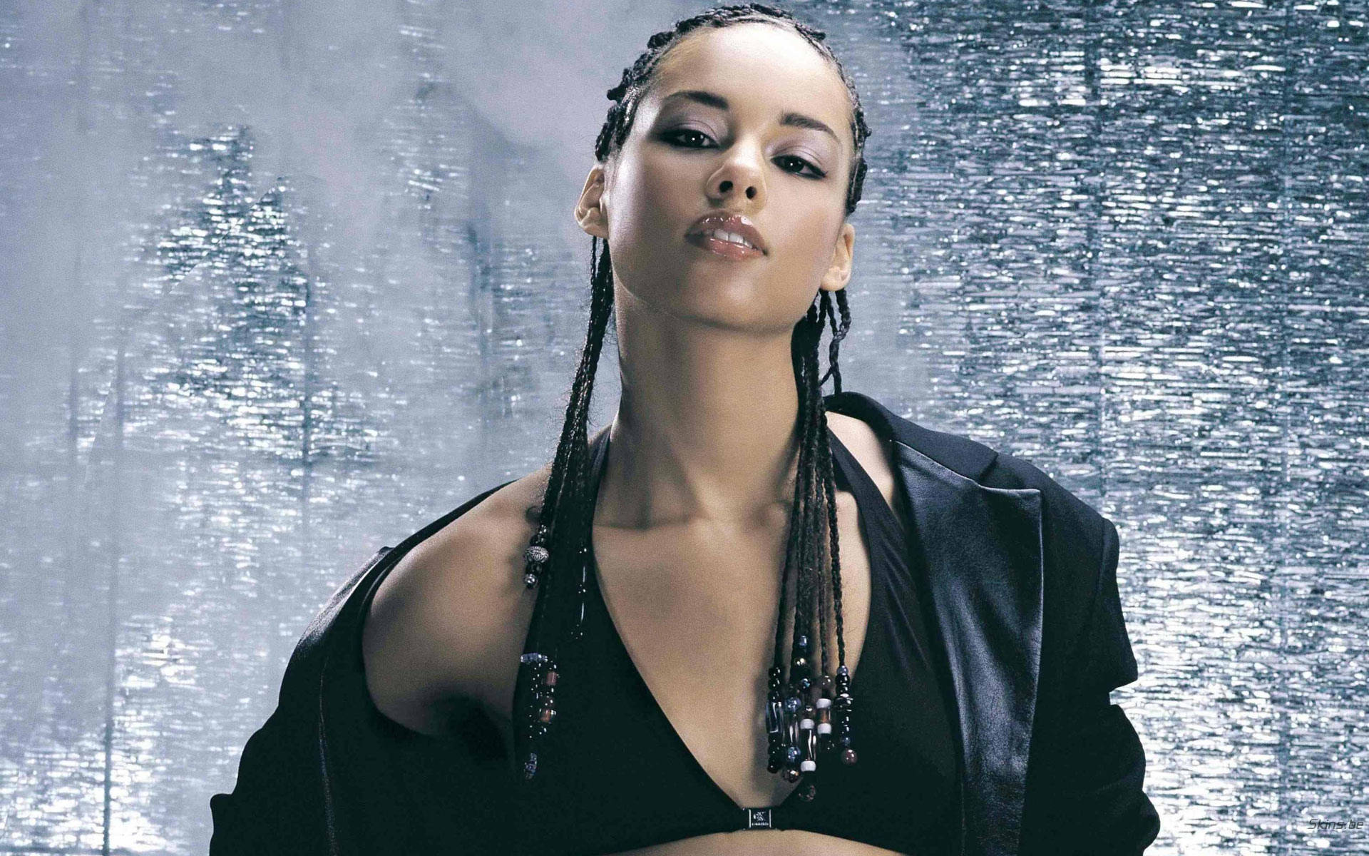 Alicia Keys, braided hair, beaded adornments, Full HD Desktop Wallpaper