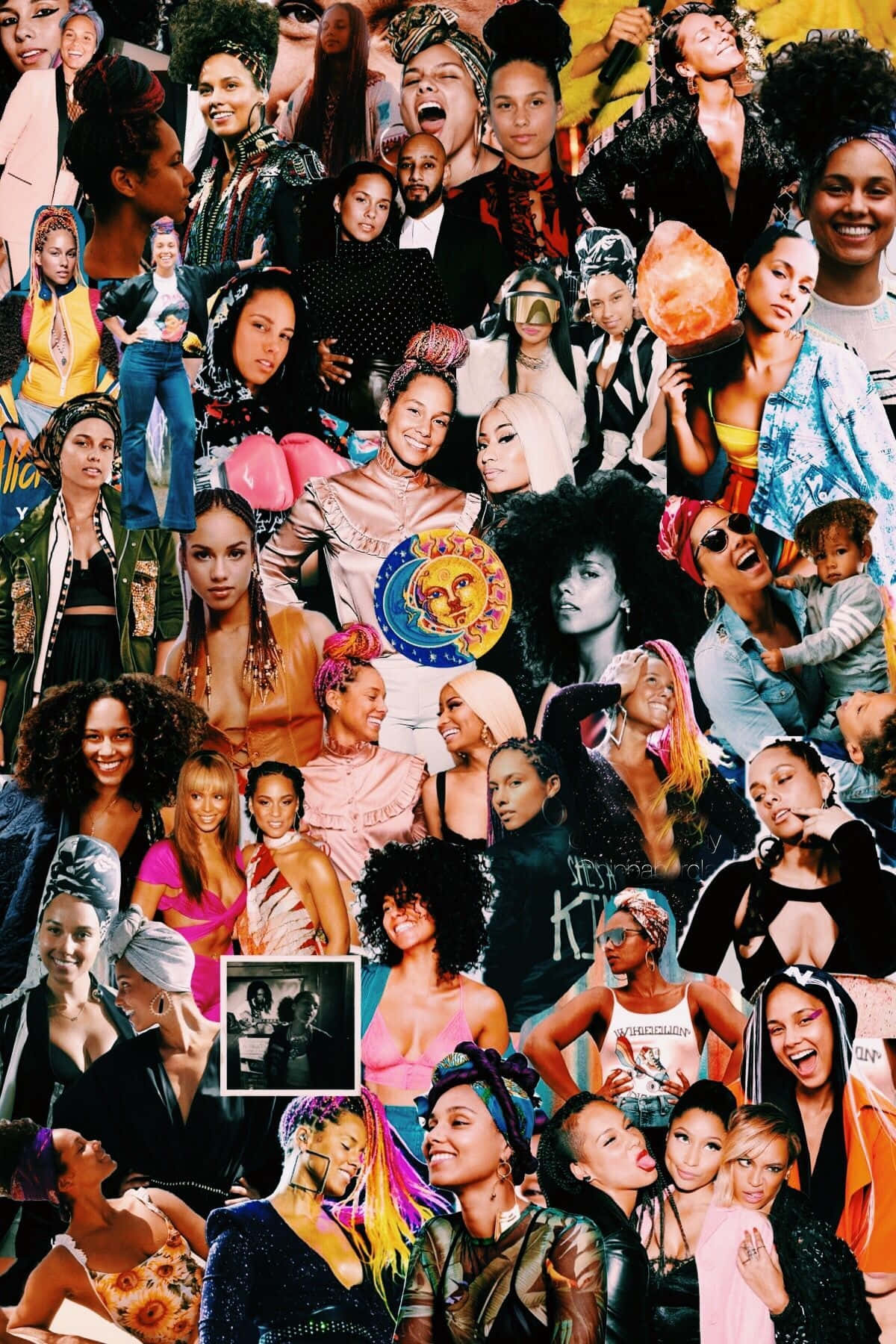 Alicia Keys, rap collage, vibrant collage, HD Phone Wallpaper